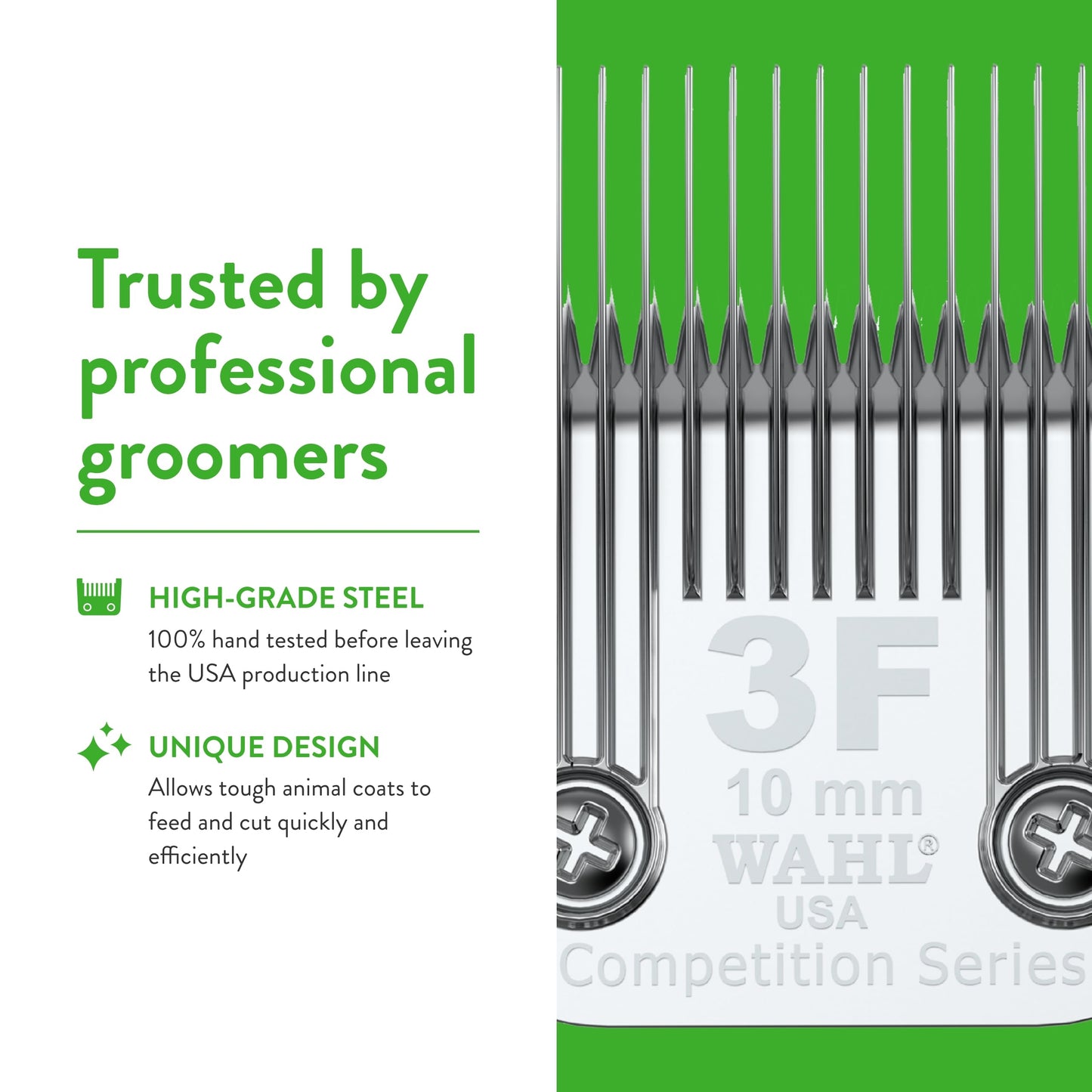 White Smoke Wahl Professional Animal 3F Full Extra Coarse Competition Series Detachable Blade with 25/64-Inch Cut Length (2376-100)