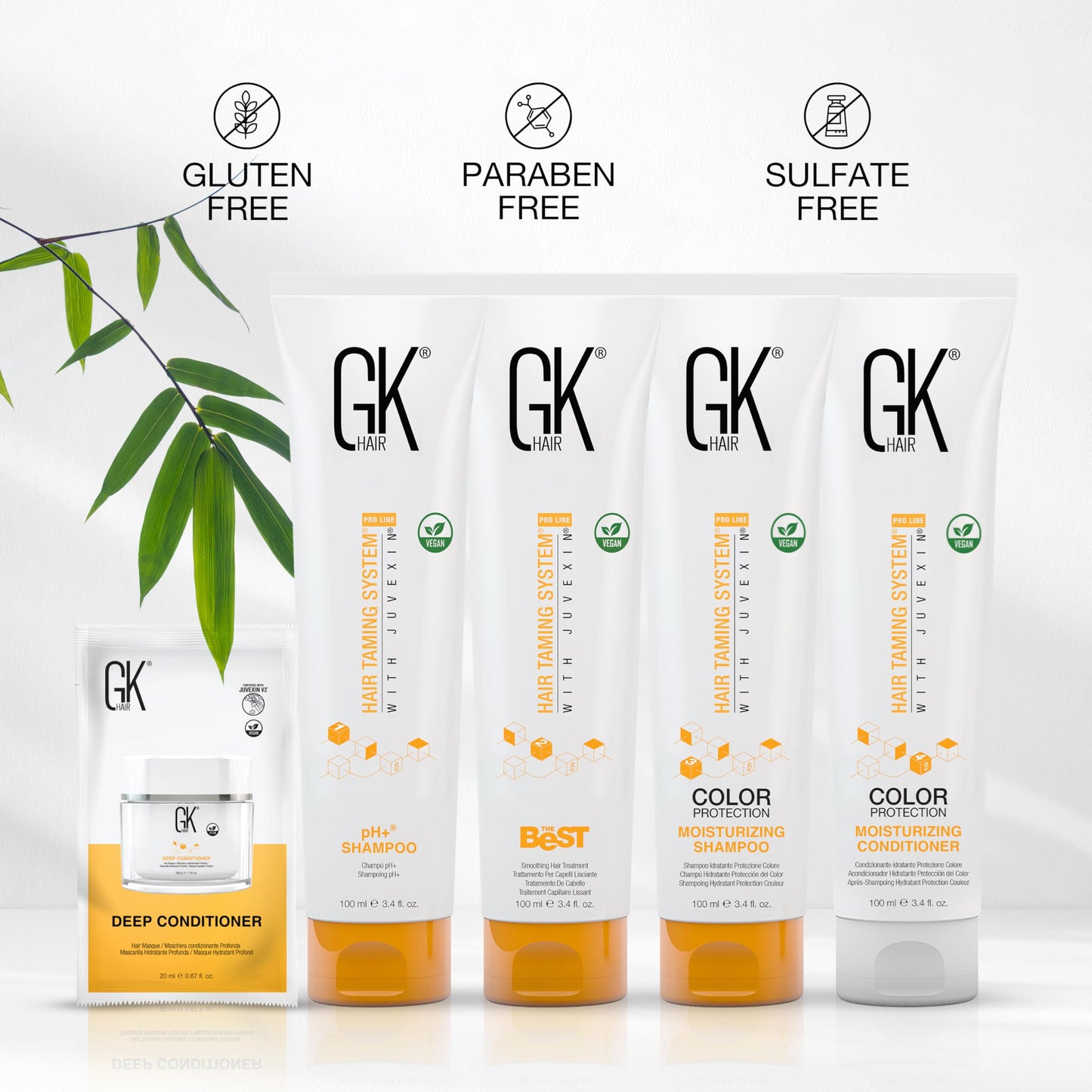 Lavender GK HAIR Global Keratin The Best Smoothing Keratin Treatment Kit (3.4 Fl Oz/100ml) Professional Brazilian Complex Blowout Straightening For Silky Smooth & Frizzy Hair