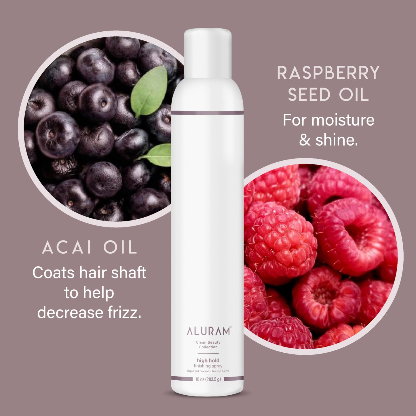 Light Slate Gray ALURAM High Hold Finishing Spray, All-Day Humidity Resistant Hold with Raspberry & Acai Oils, 10 Fl Oz