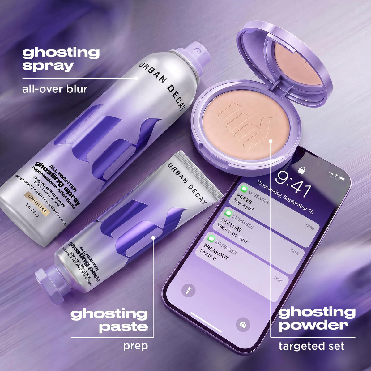 Dark Gray Urban Decay All Nighter Ghosting Setting Spray - Deep Tint (1.4 fl oz)