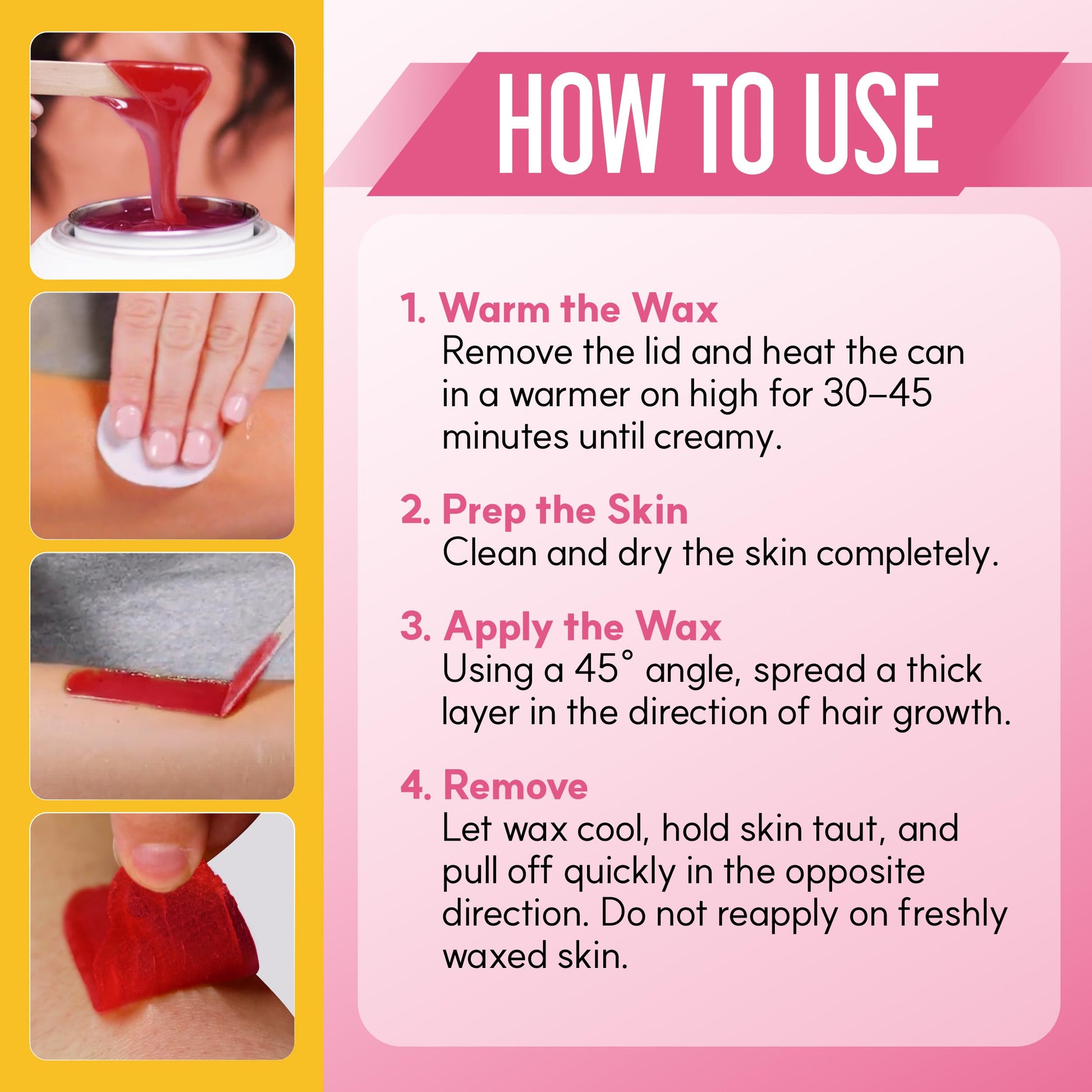 Misty Rose Gigi Neon Hard Wax – Dragonfruit, Stripless Wax for Hair Removal, Ideal for Sensitive Skin, 14 Oz