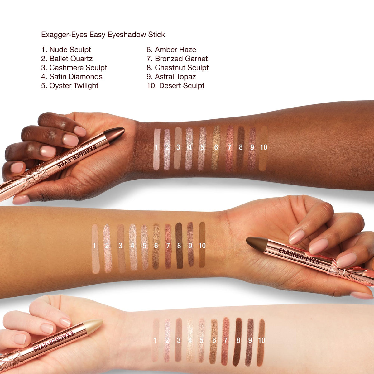 White Smoke Charlotte Tilbury Exagger-Eyes Easy Eyeshadow Stick, Blendable Cream