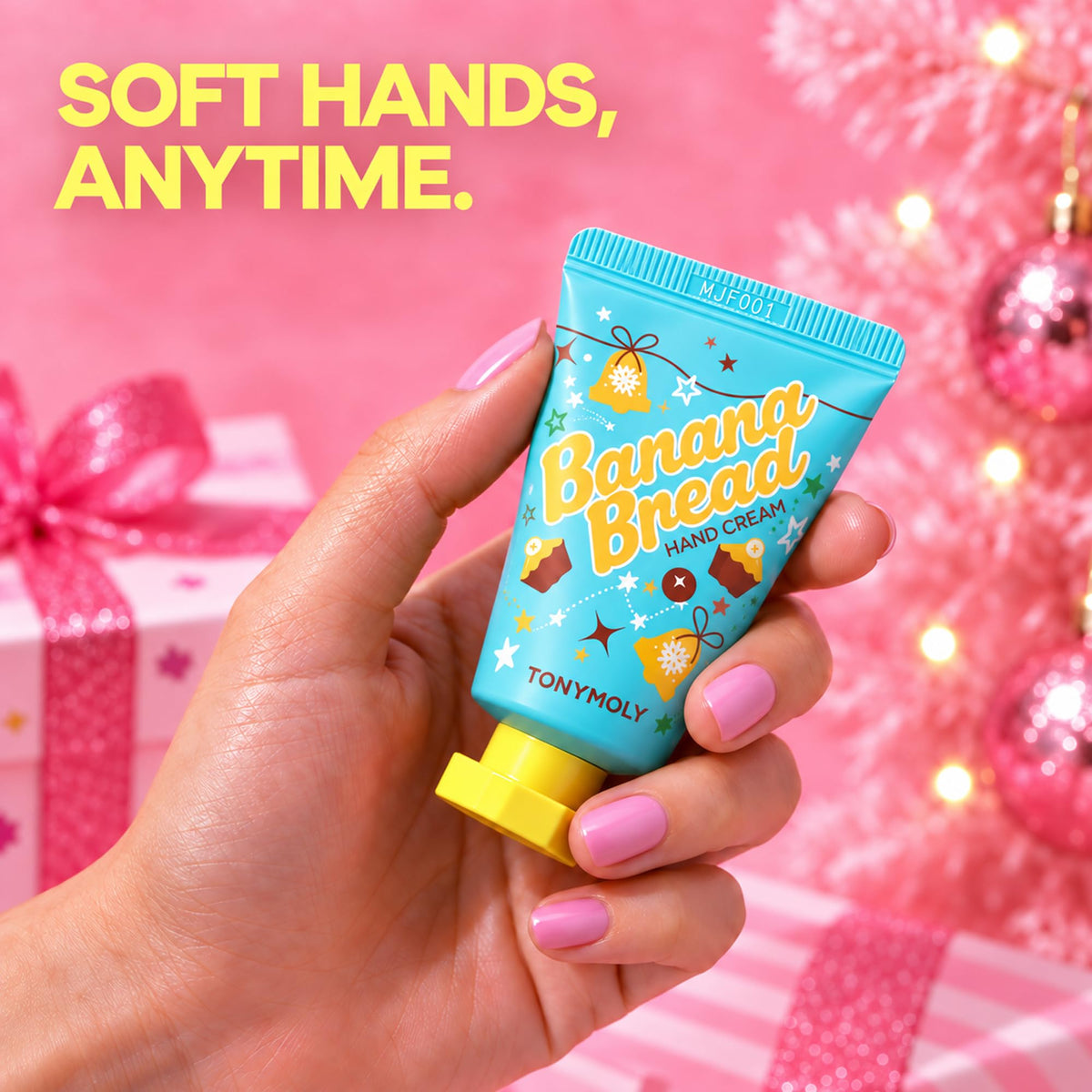 Hot Pink TONYMOLY Baked With Love Hand Cream Trio, Korean Shea Butter Gift Set of 3