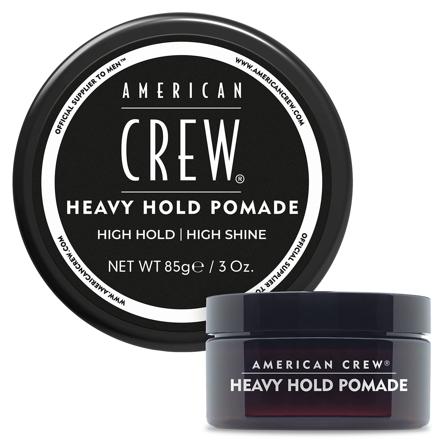 White Smoke American Crew Men's Hair Pomade, Like Styling Gel with Heavy Hold & High Shine, 3 oz