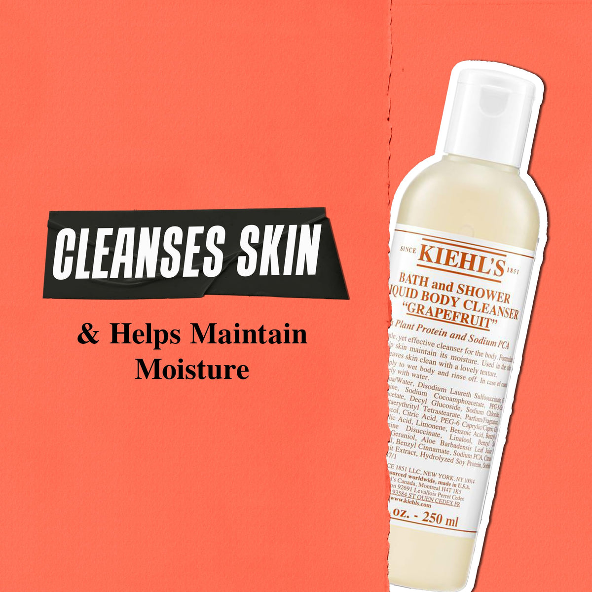 Tomato Kiehl's - Grapefruit Bath + Shower Liquid Body Cleanser, Smooths Skin