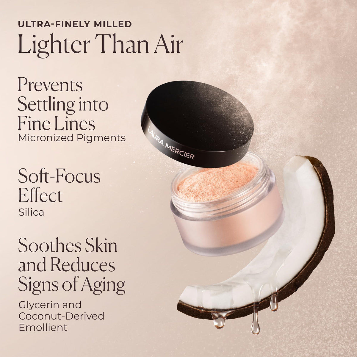 Light Gray Laura Mercier Secret Brightening Under Eye Powder, 0.14 oz