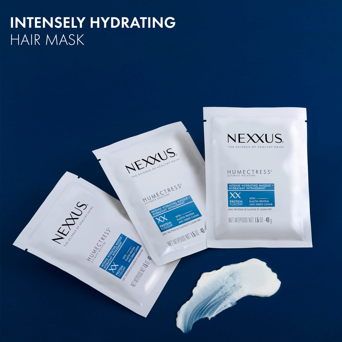 Midnight Blue Nexxus HUMECTRESS Hair Mask for Ultimate Moisture for Dry Hair Powered by POLYSOFT HYDRATOR Technology with Tri-lipids 1.5 oz