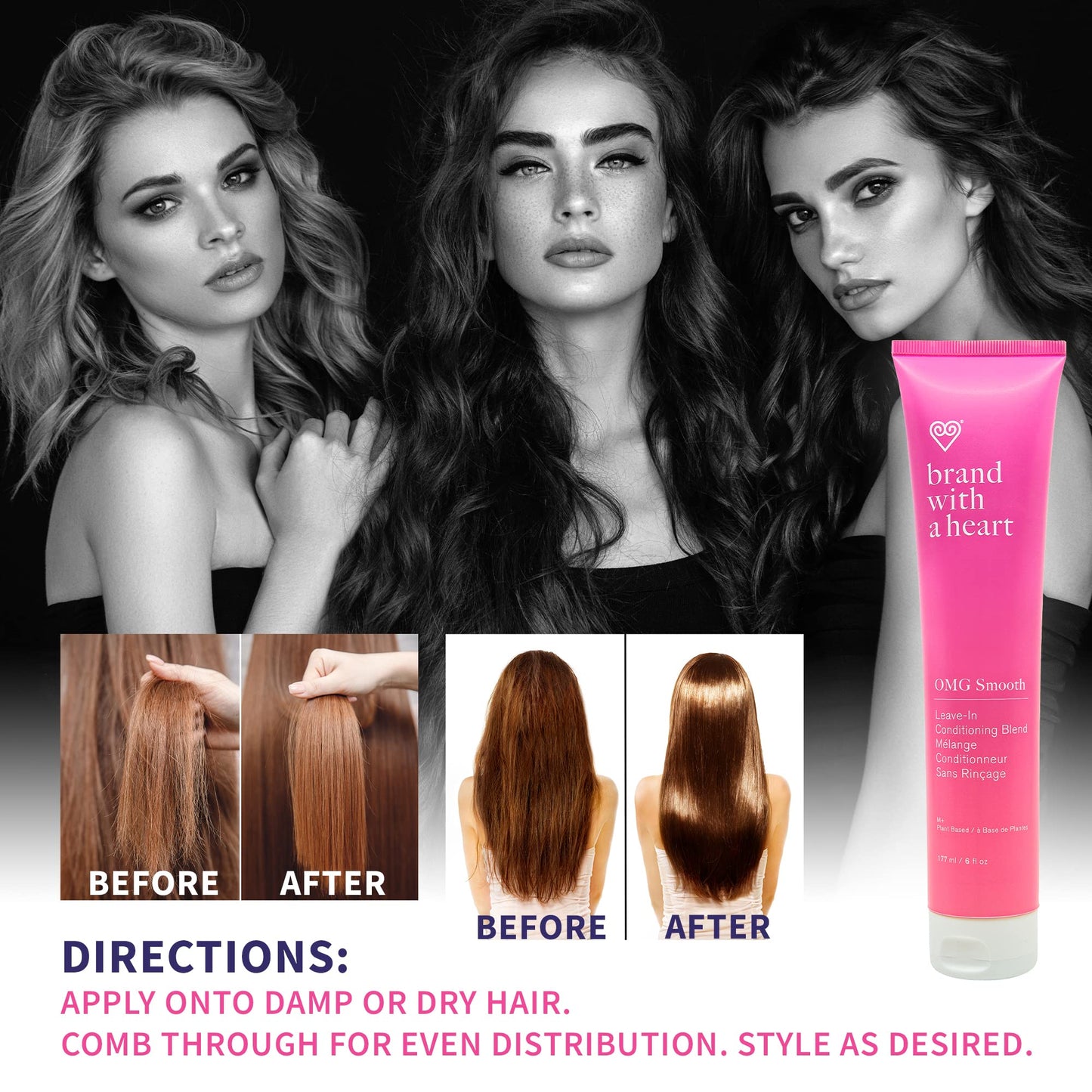 Black Brand With A Heart OMG Leave-in Conditioning Blend, 6.7 Ounces