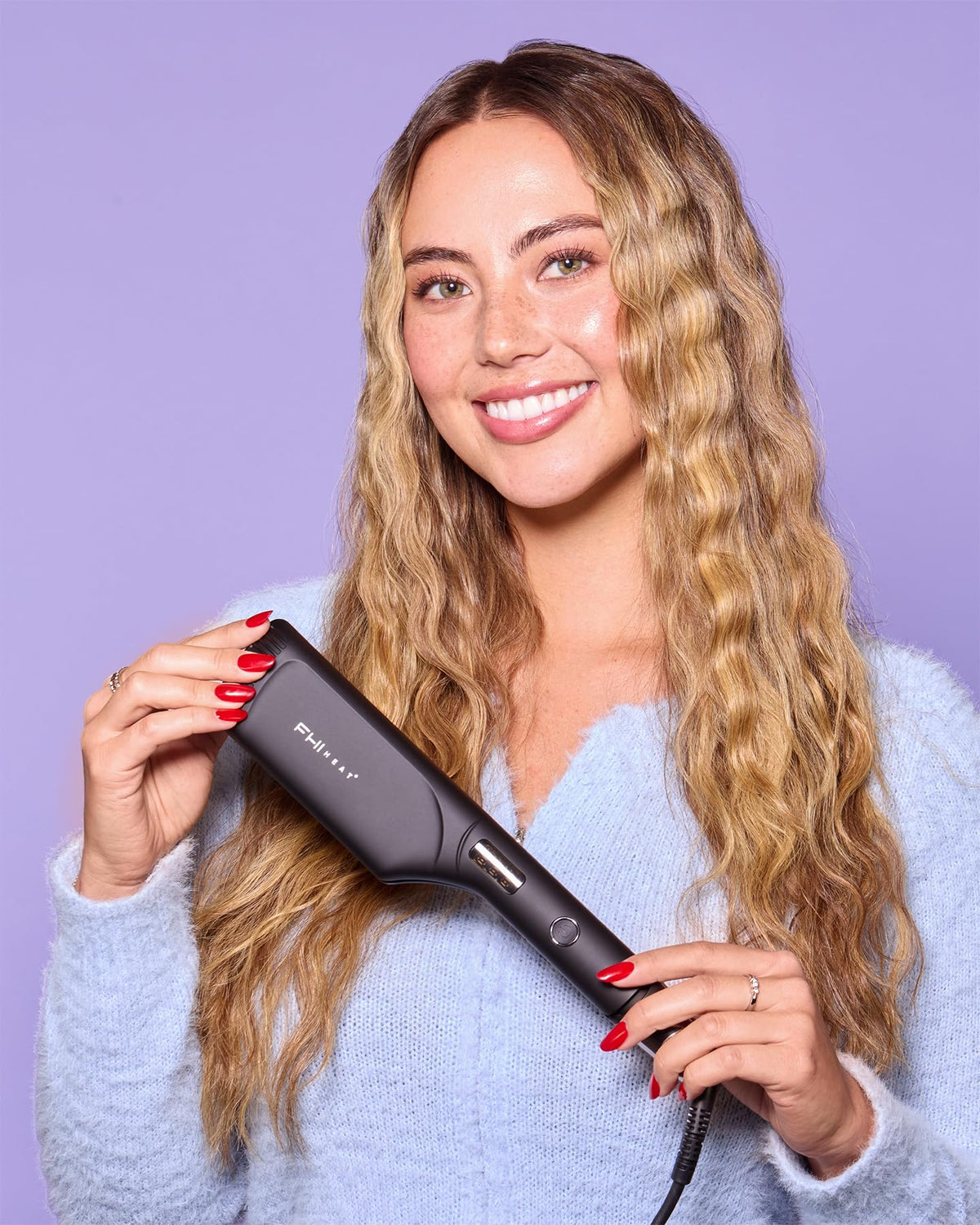 Light Steel Blue FHI Heat Innovator The Waver Pro Dual Barrel Waver