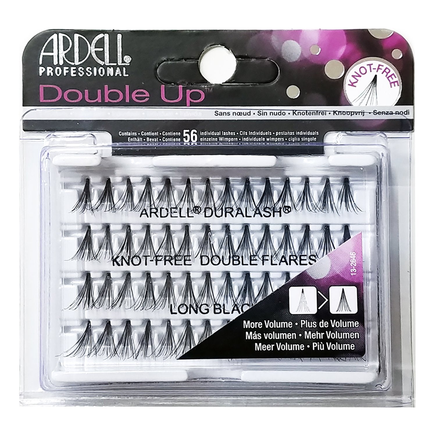 White Smoke Ardell Double Up Individual Eyelashes Knot Free Naturals Long Black (12 Pack)