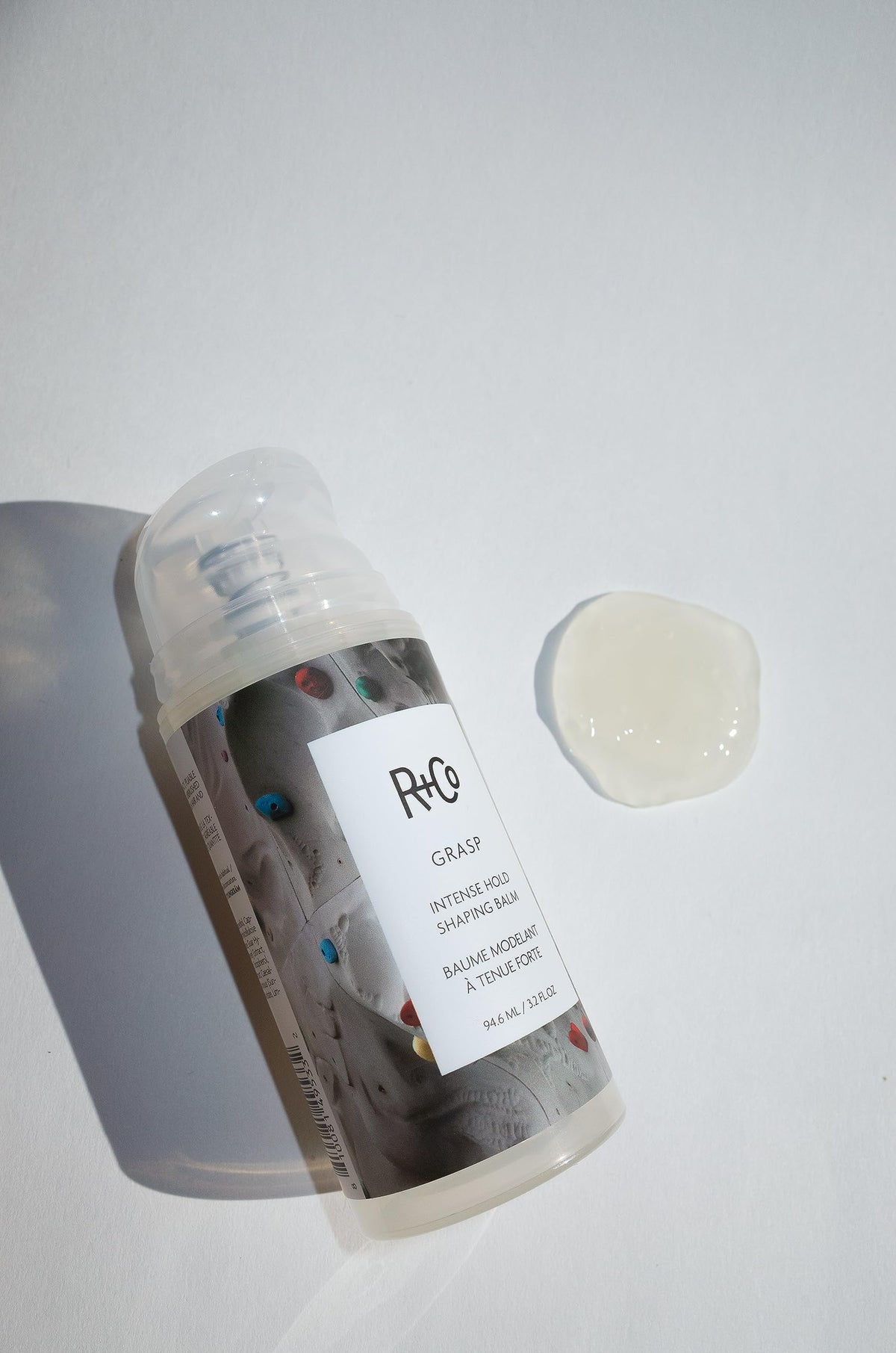 Light Gray R+Co GRASP Intense Hold Styling Balm, 3.2 Oz