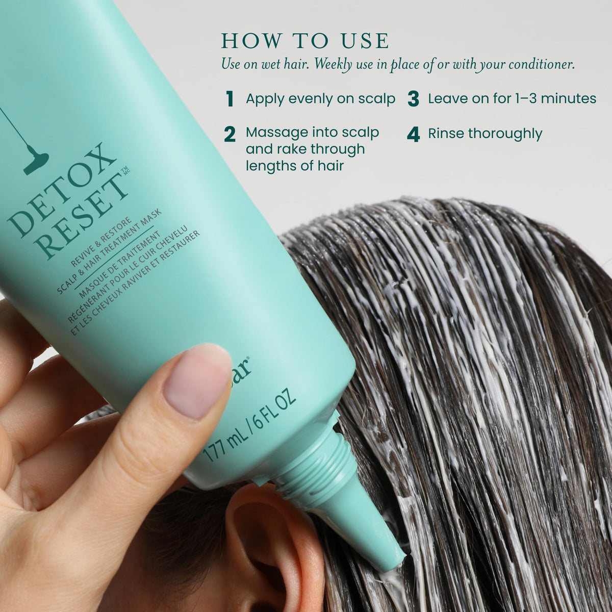 Light Gray Drybar Detox Reset Revive & Restore Scalp & Hair Treatment Mask, 6 oz