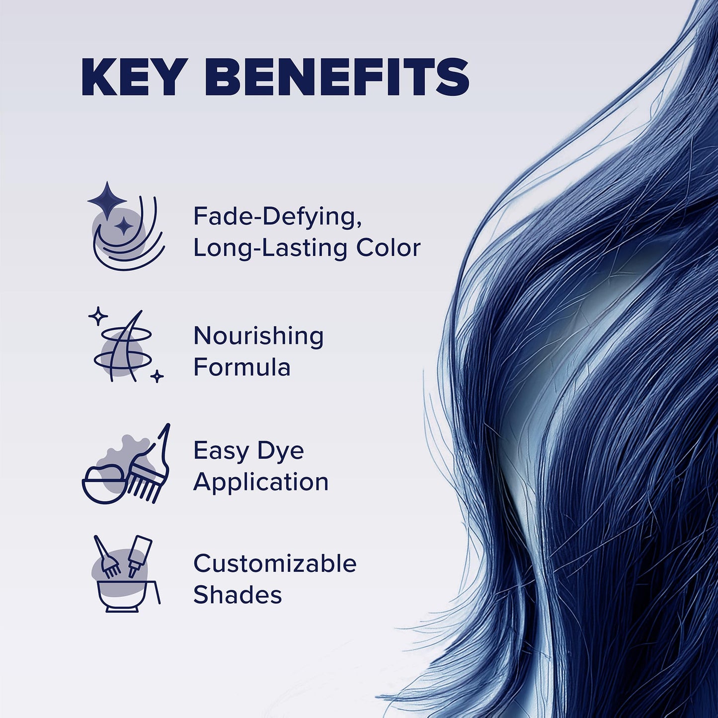 Lavender Splat Midnight Indigo Vegan and Cruelty-Free Semi-Permanent Hair Color Dye, 6 Fl Oz