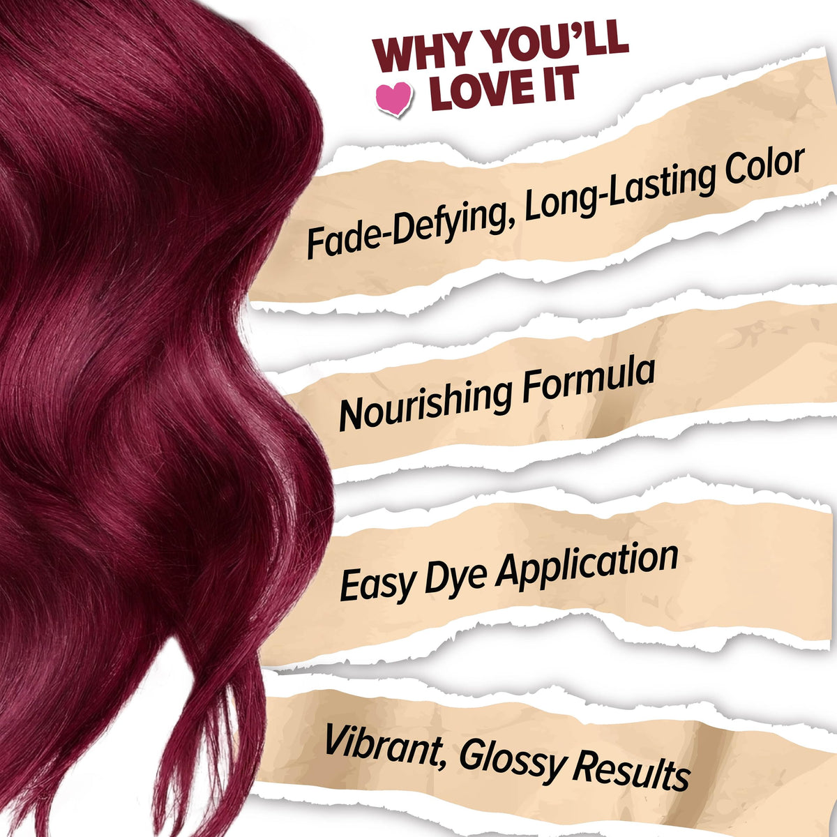 White Smoke Splat Midnight Black Cherry Semi Permanent Hair Dye Box Kit