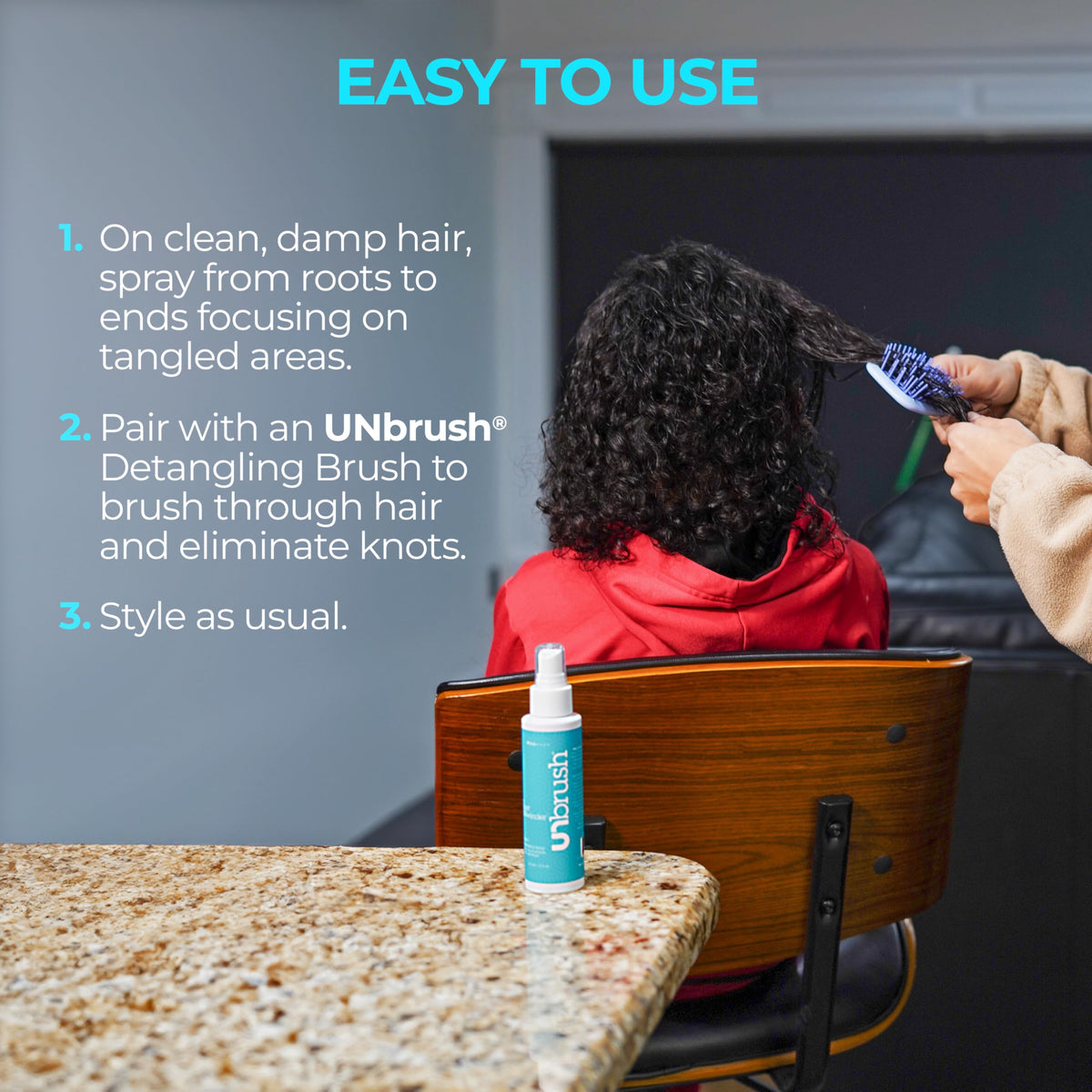 Light Slate Gray FHI Heat The Knot UNwinder Detangler Spray - 7-in-1 Hair Care