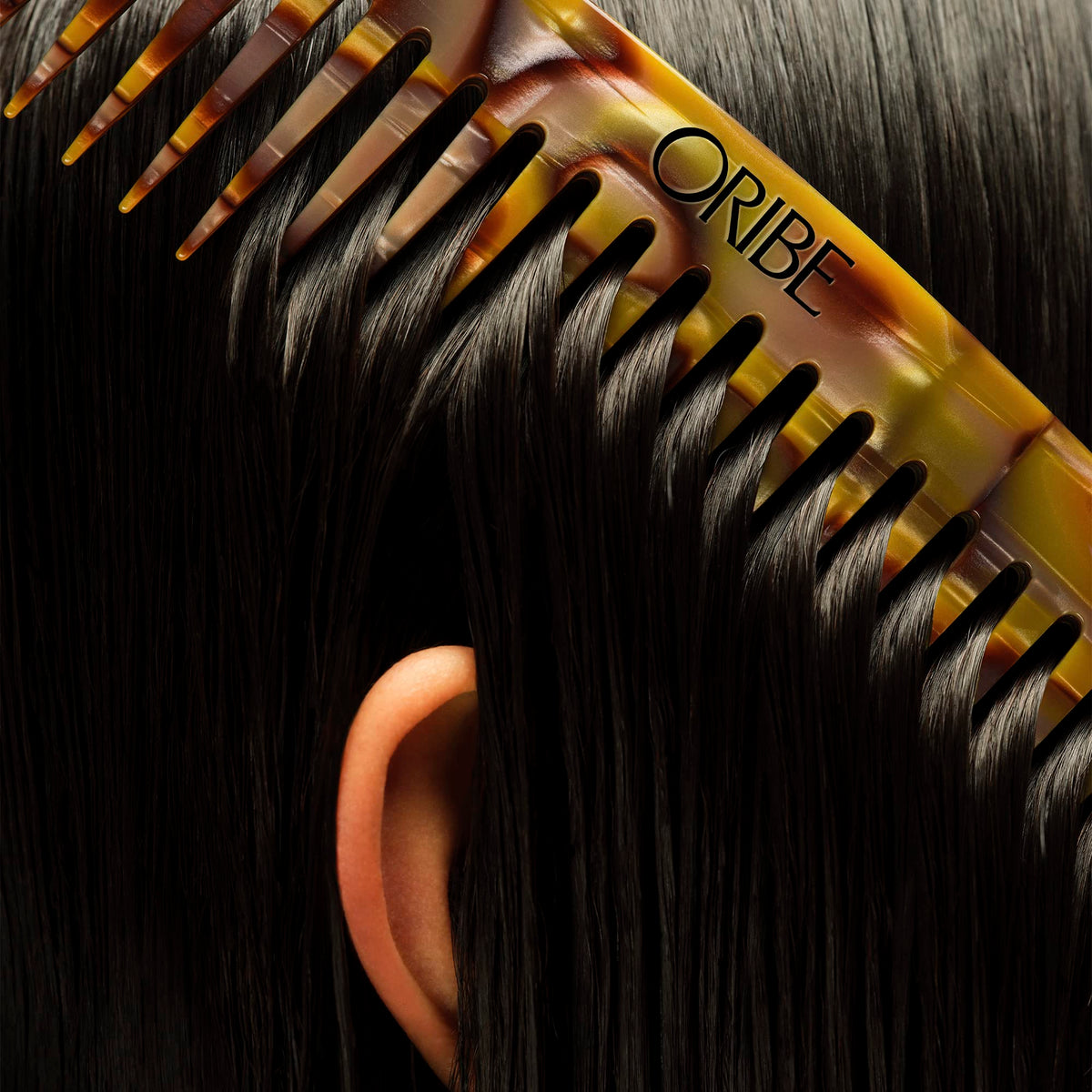 Black Oribe Wide Tooth Comb - Detangles & Styles - For Wet & Dry Hair