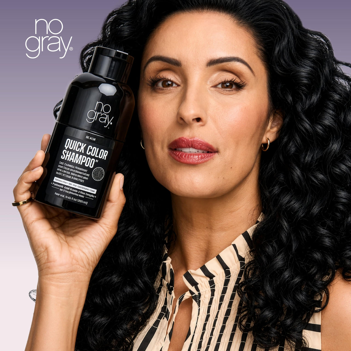 Black No Gray Quick Permanent Hair Color Shampoo, Black, 8.45 oz