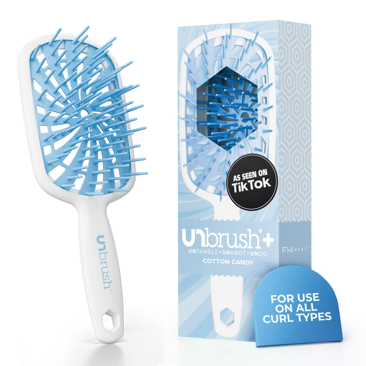 White Smoke FHI Heat UNbrush Plus Detangling Brush for Fine & Fragile Hair