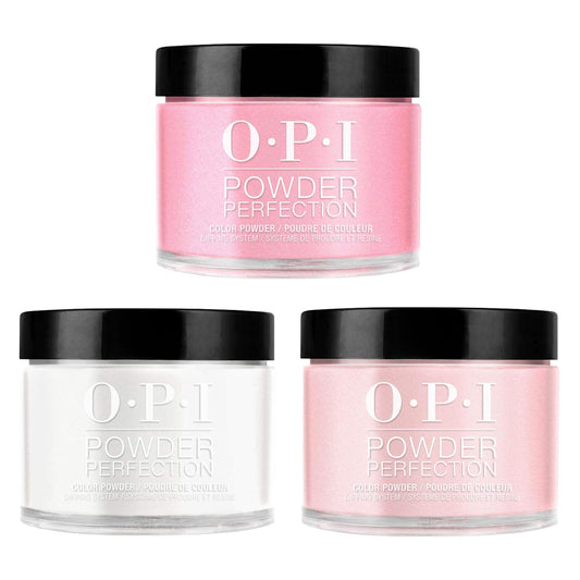 White Smoke OPI Powder Perfection Iconic Shades Tio Bundle | Strawberry Margarita + Bubble Bath + Funny Bunny