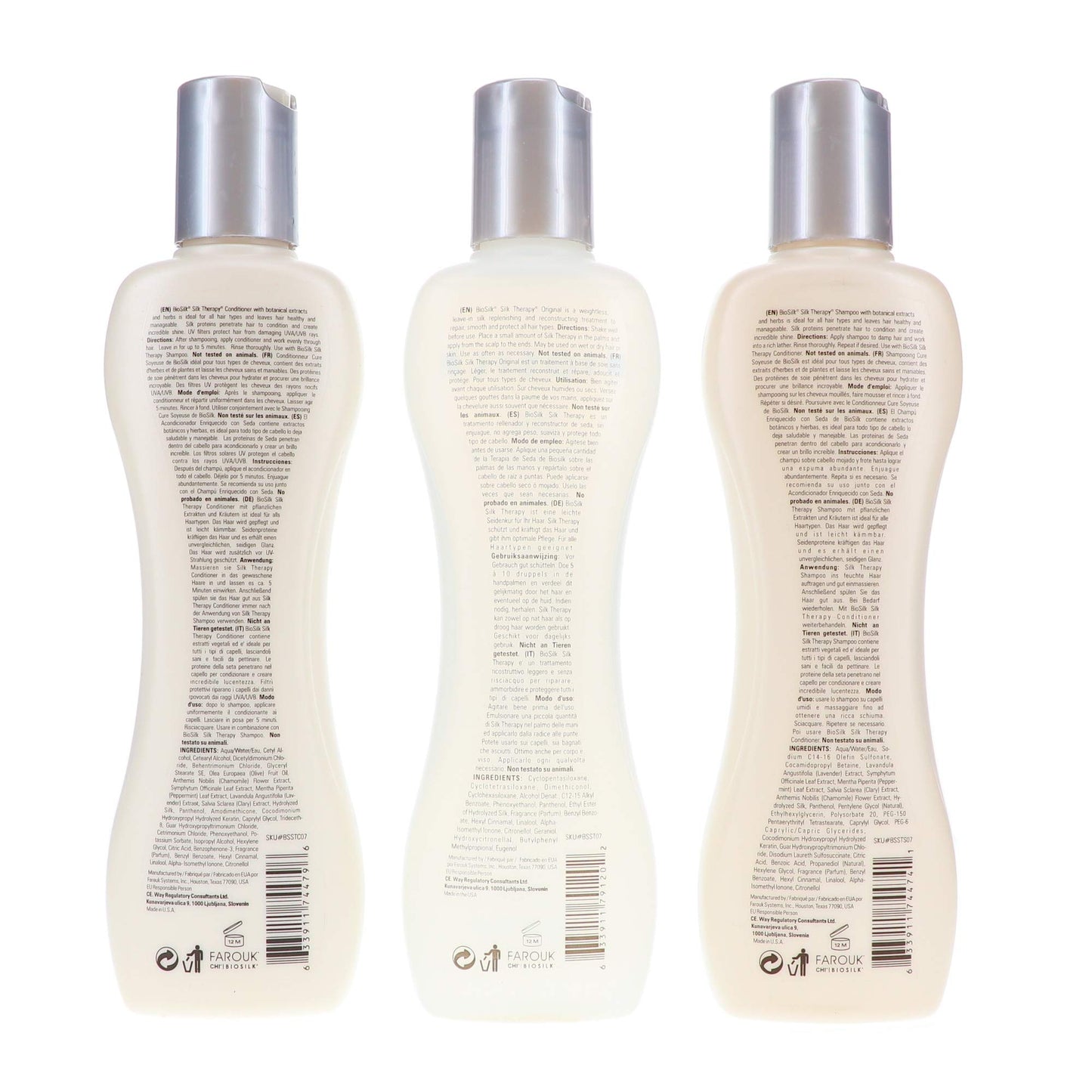 White Smoke BioSilk Therapy Trio Shampoo Conditioner Original, 7 Fl Oz (Pack of 3)