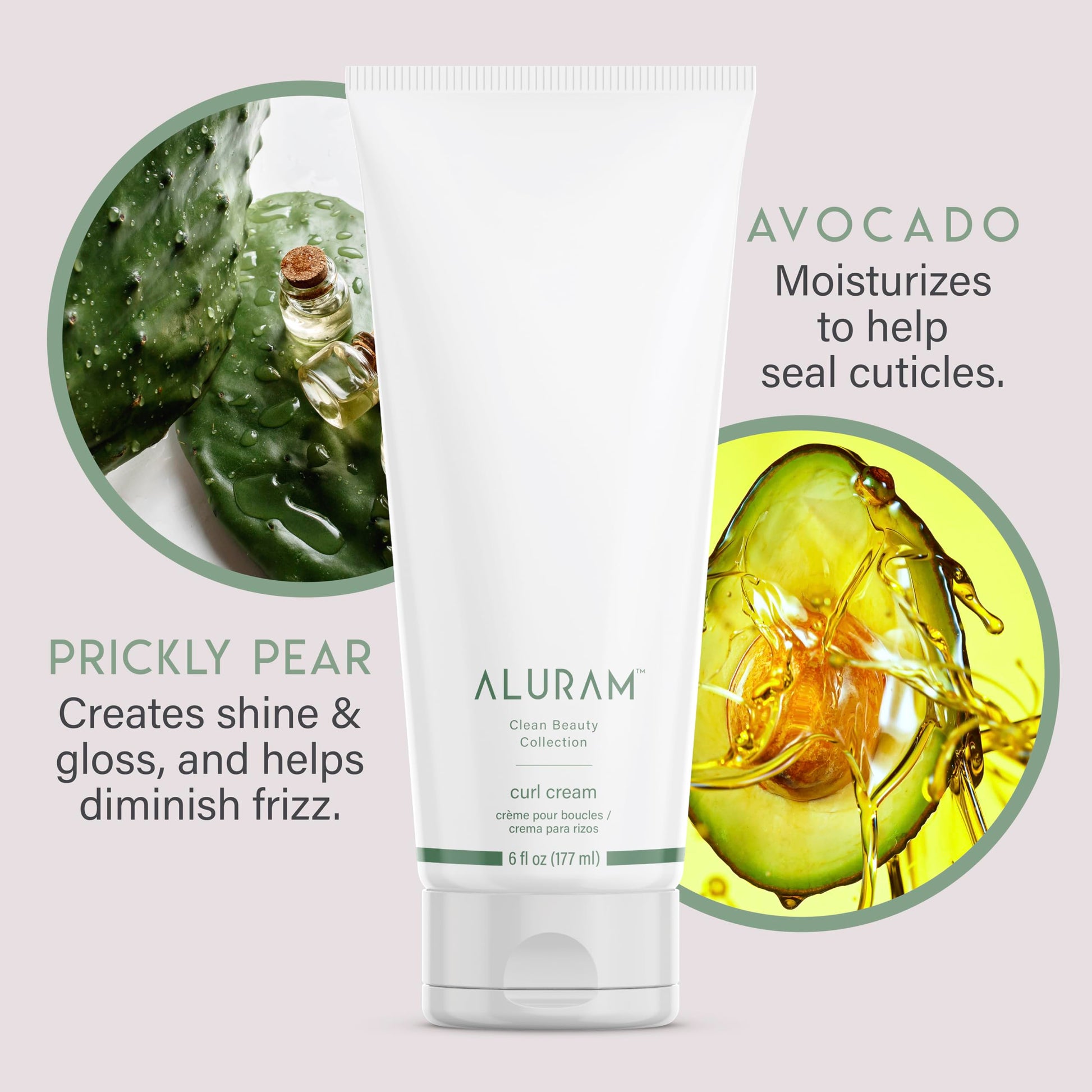 Lavender ALURAM Curl Cream, Define, Hydrate & Enhance Curls, 6 Fl Oz