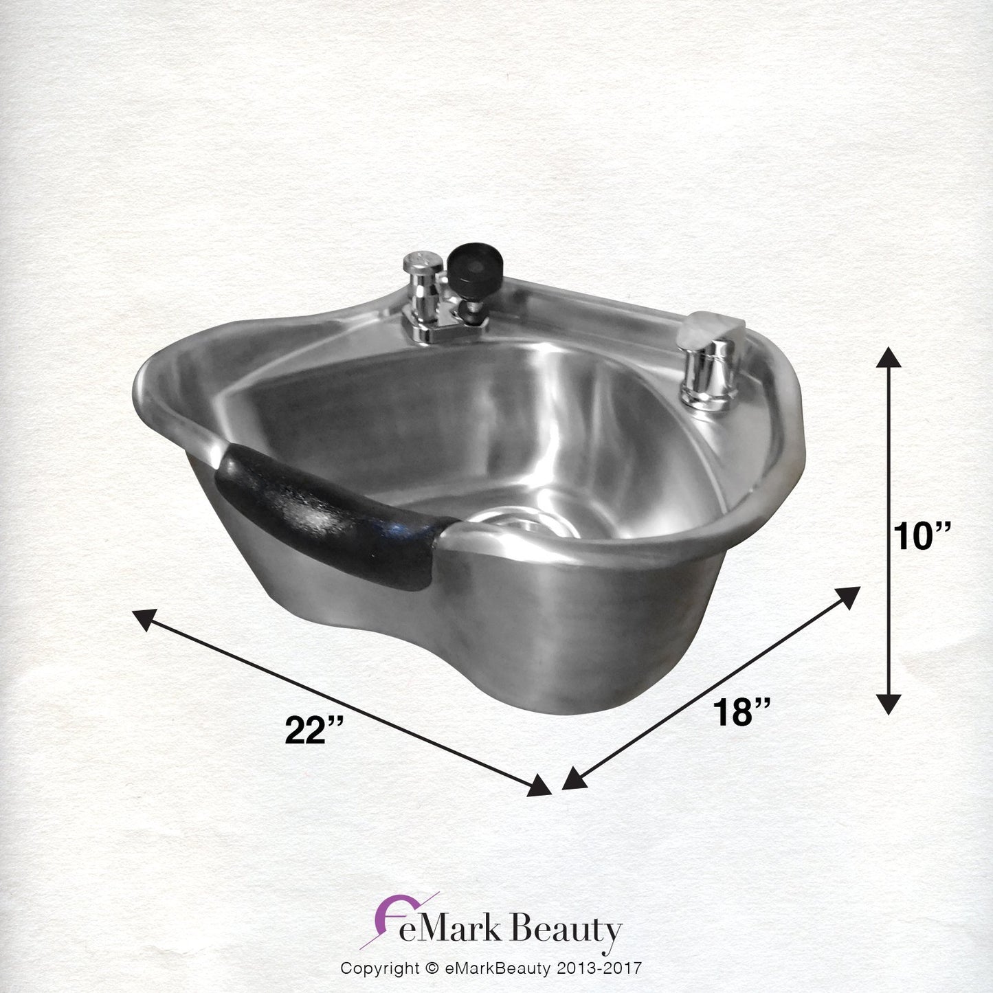 White Smoke Round Stainless Steel Brushed Shampoo Bowl Beauty Salon Sink TLC-1367