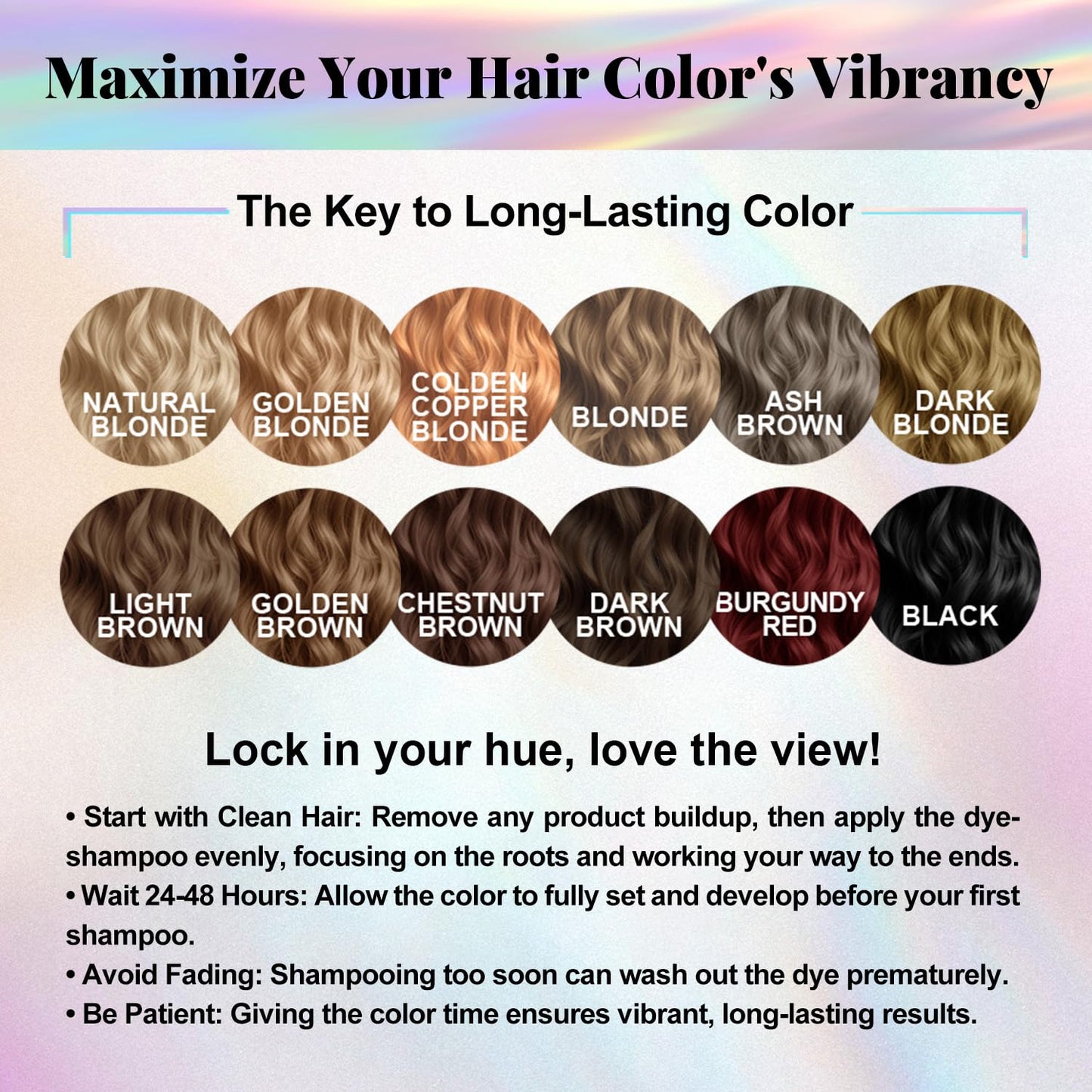 White Smoke Joyful Young Hair Dye Shampoo 3-in-1, Natural Blonde Semi-Permanent Gray Hair Coverage, Color Depositing Shampoo for Women & Men, Vegan, Ammonia-Free