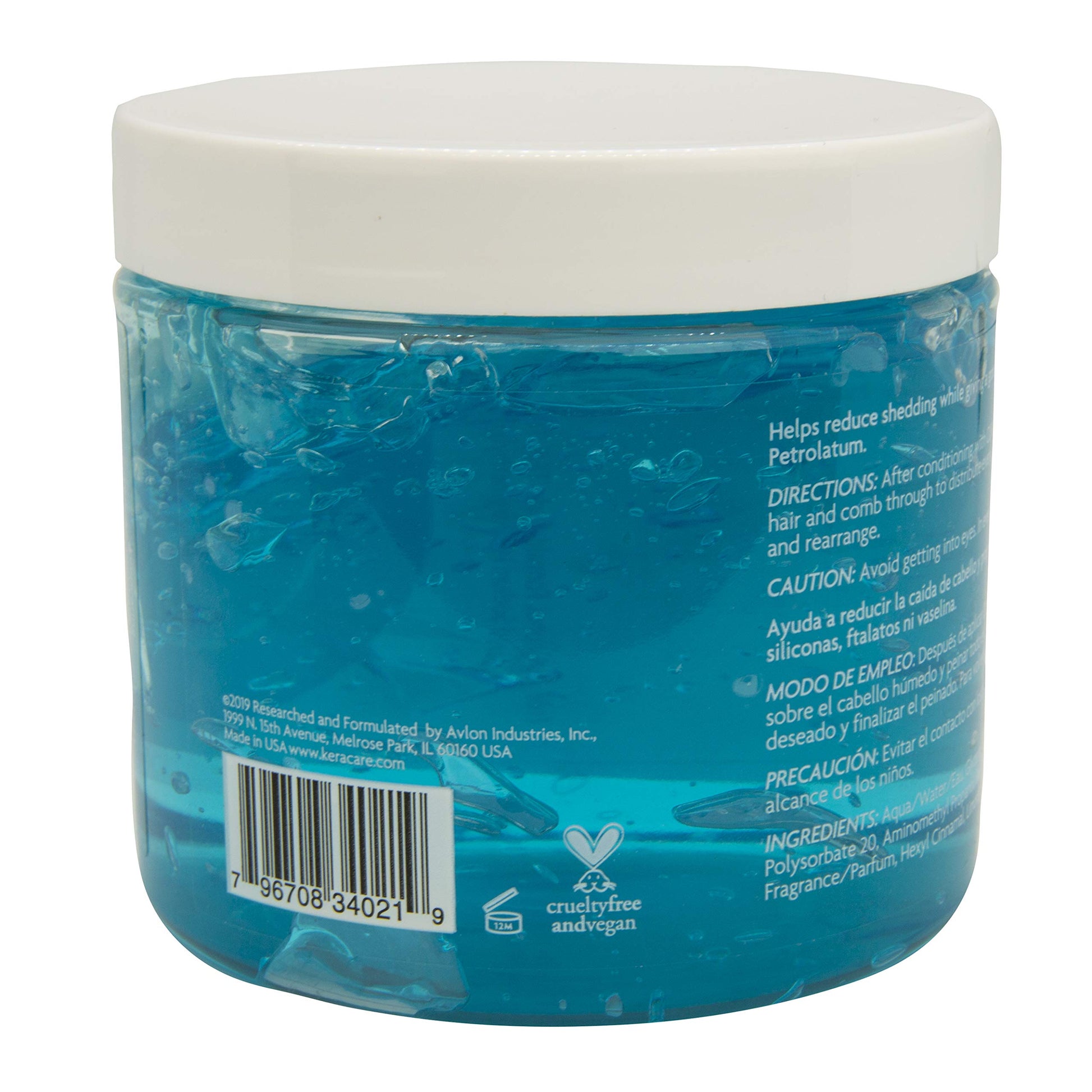 Dark Cyan KeraCare GelEssence Anti-Shedding Gel - 16 ounce - with Biotin - Reduces Shedding and Breakage - Vegan - Flake Free - Adds Shine - Crunch Free - Nonstick Formula