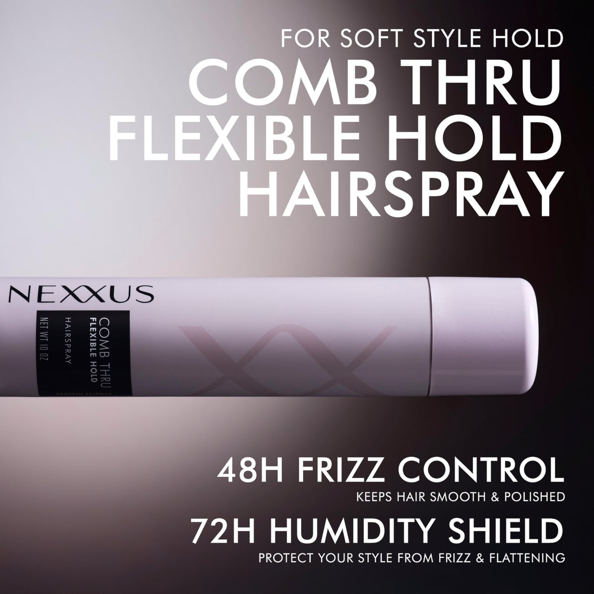 Black Nexxus Styling Hairspray Comb Thru Flexible Hold, 10 oz