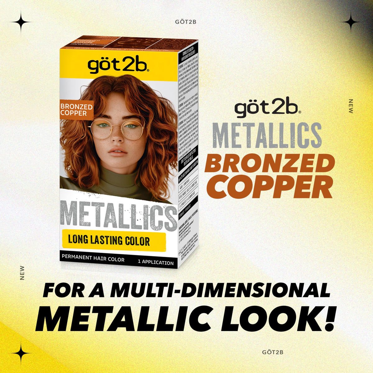 Seashell got2b Metallics Permanent Hair Color, Bronzed Copper, 7.05 Oz