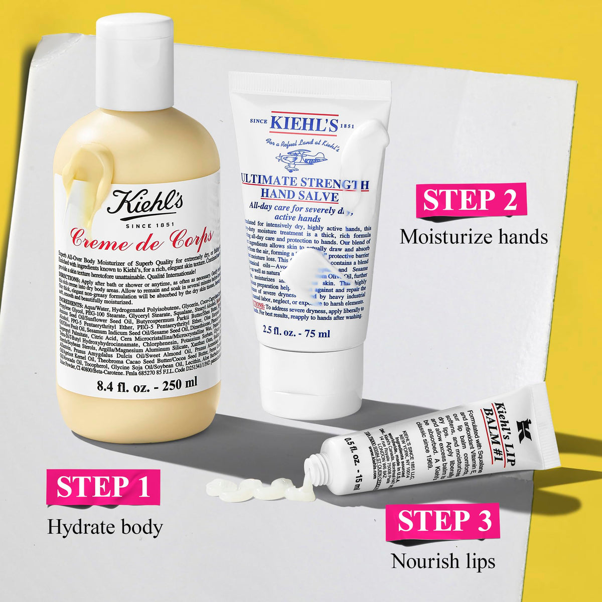 Lavender Kiehl's - Body Care Routine Gift Set - Moisturizing - 3pk