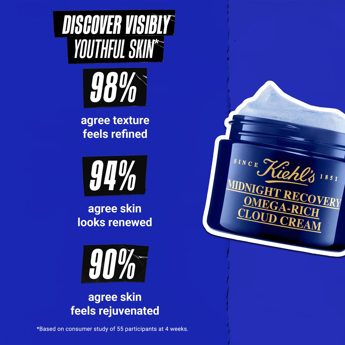 Dark Slate Blue Kiehl's - Midnight Recovery Cloud Cream - Anti-Aging Plumping - 1.7 fl oz