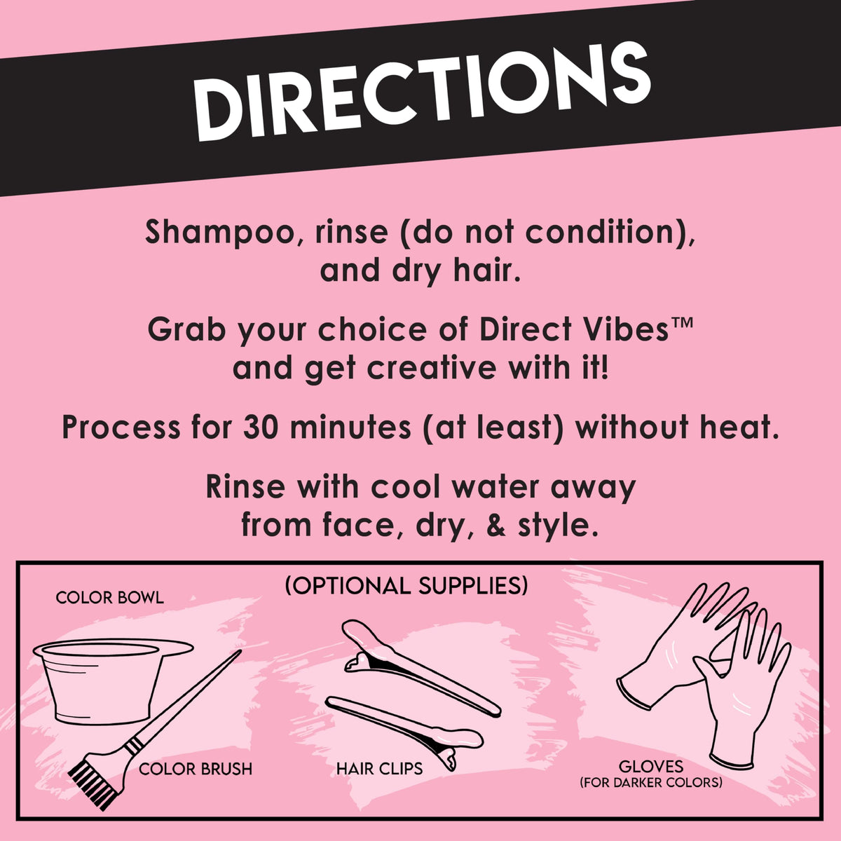 Light Pink Color Lux Direct Vibes Semi-Permanent Hair Color, Magenta, 8 fl oz