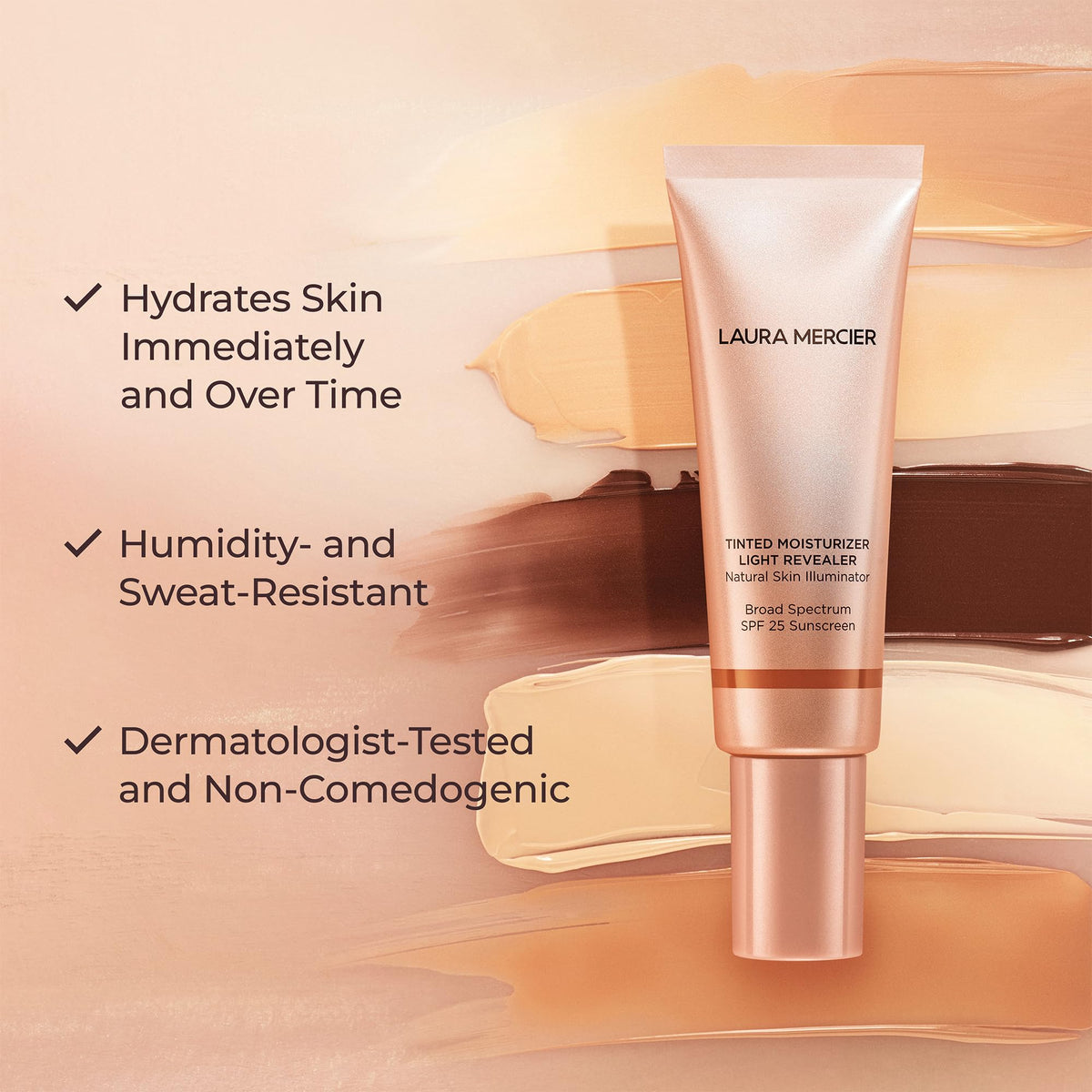 Bisque Laura Mercier Tinted Moisturizer Light Revealer SPF 25, 0N1 Petal, 1.7 oz