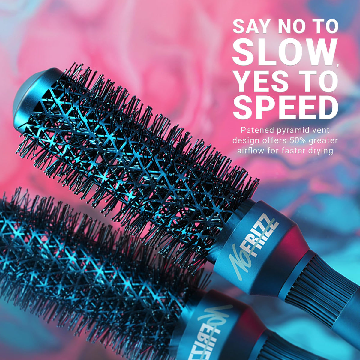 Dark Slate Gray StyleCraft NoFRIZZ Round Brush with Patented Vent Design 50% More Airflow
