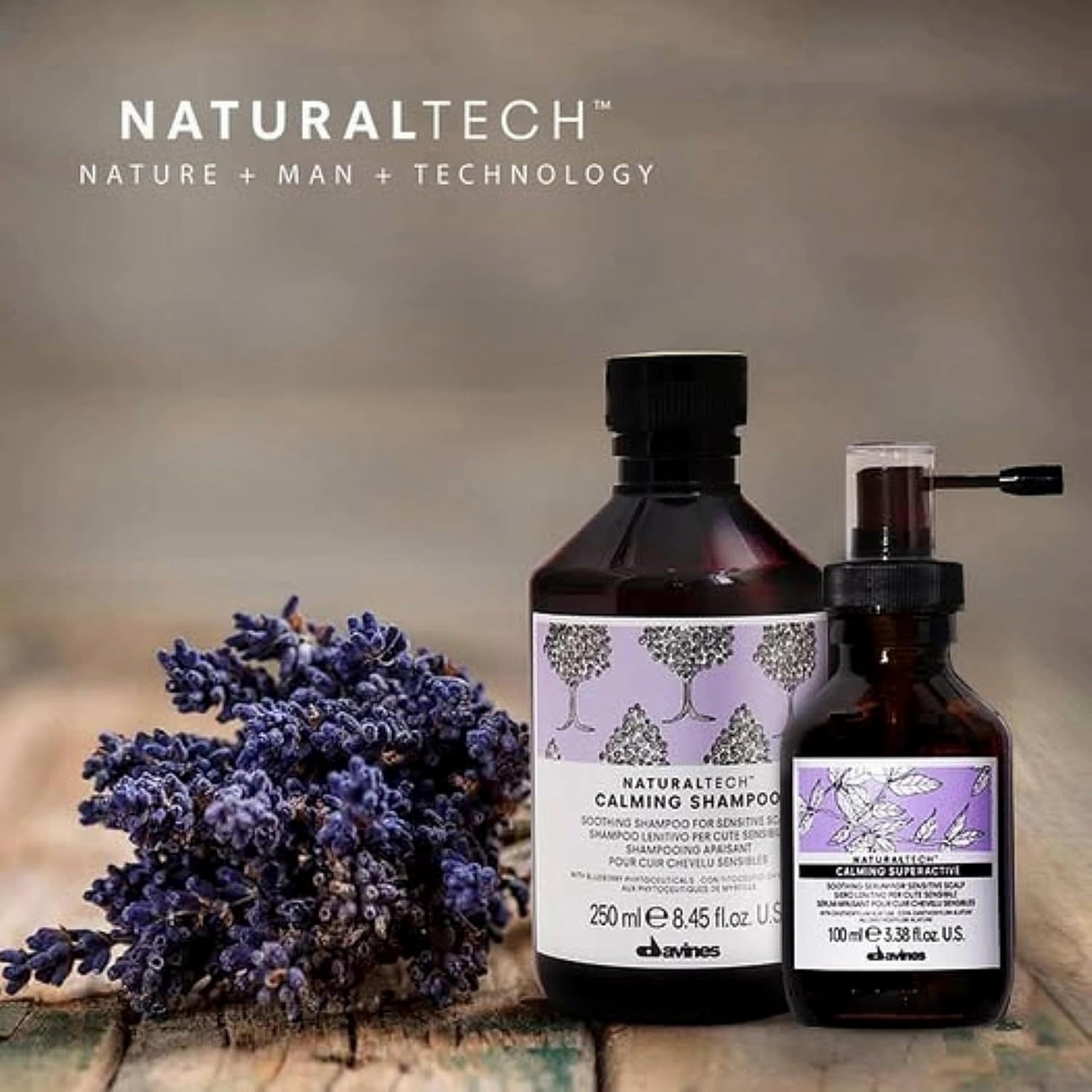 Dim Gray Davines Naturaltech Calming Shampoo, Soothing & Relieving for Sensitive Scalp - With Blueberry Phytoceuticals - Gentle Cleanser Reduces Itching & Redness, 8.45 Fl Oz