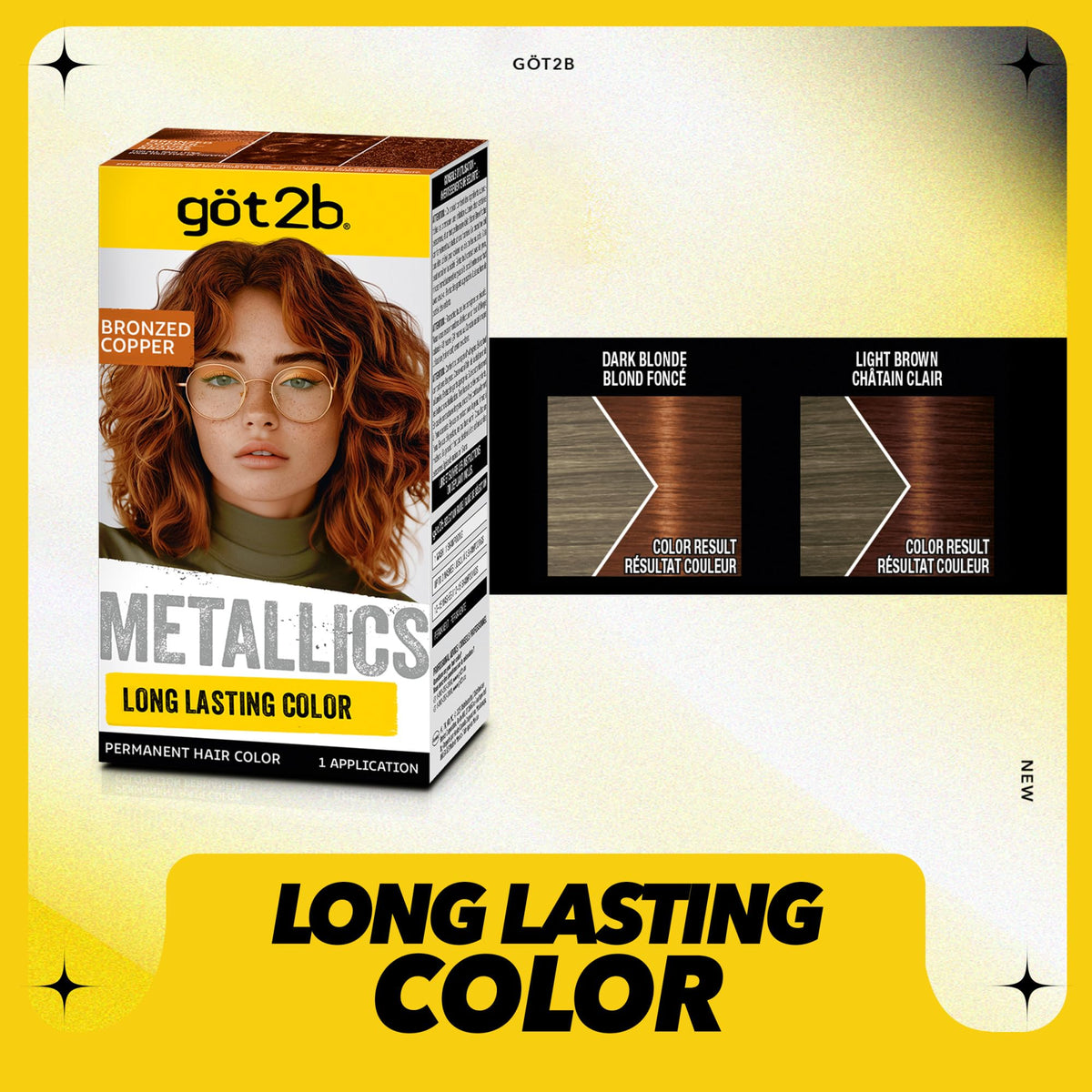Seashell got2b Metallics Permanent Hair Color, Bronzed Copper, 7.05 Oz