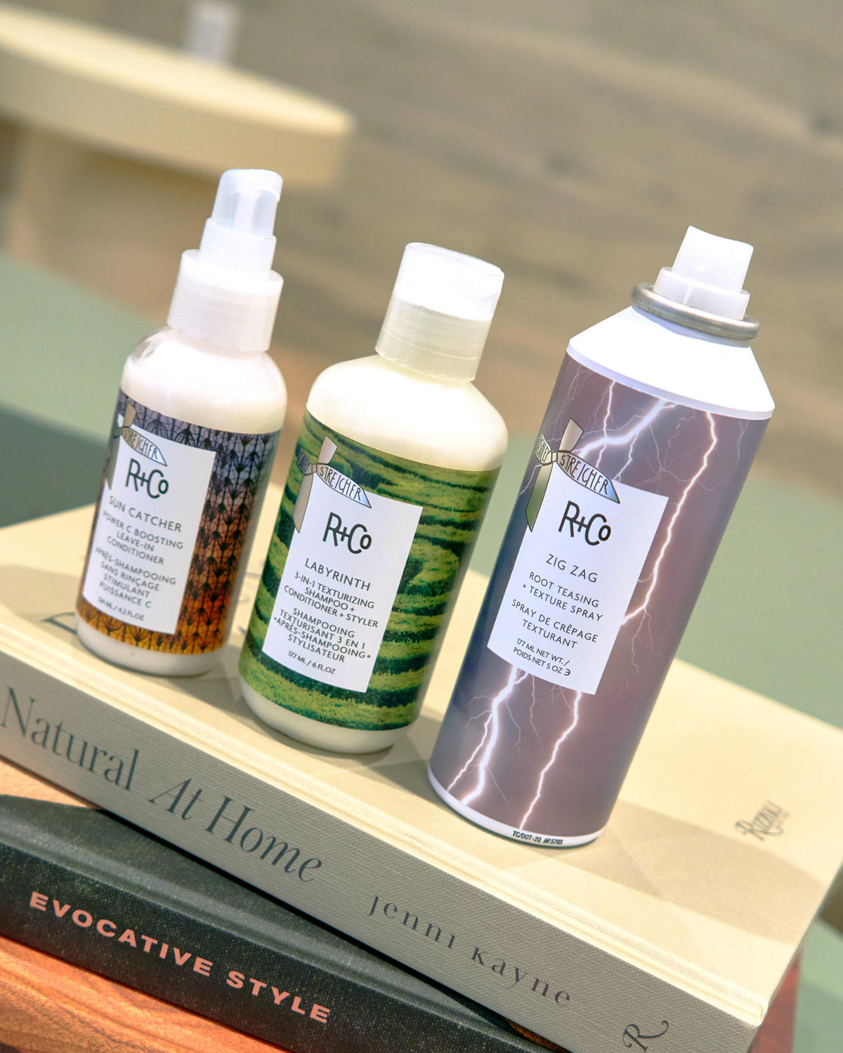 Dark Sea Green R+Co Haircare Gift Set – Texturizing Shampoo + Conditioner + Styler, Leave-In Conditioner for Frizz Control, Root Lift Texture Spray, Hair Wrap Towel – Vegan, Sulfate-Free, Cruelty-Free Hair Set