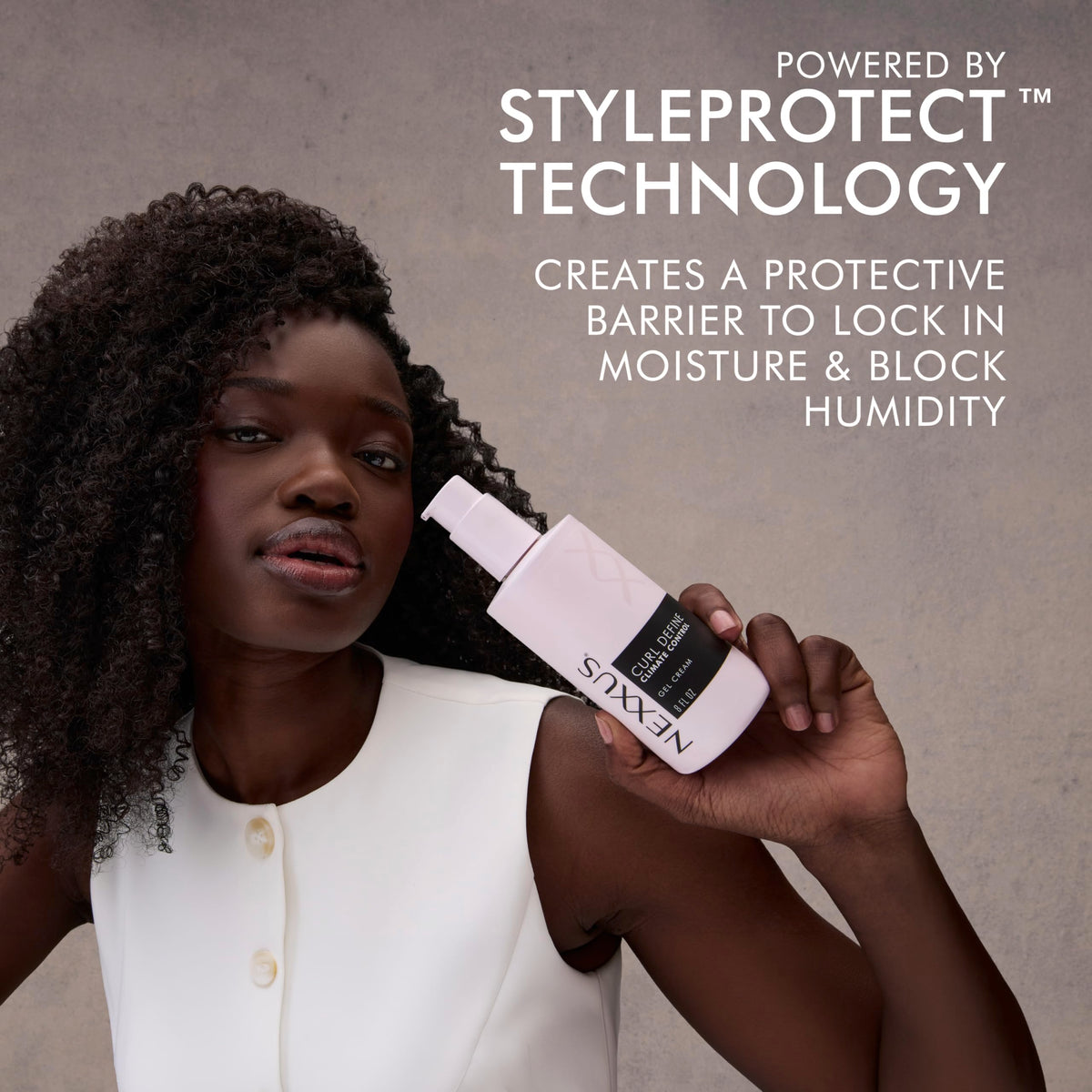 Light Slate Gray Nexxus Climate Control Gel Cream Curl Define for Cashmere Curls, with StyleProtect Technology 8 oz