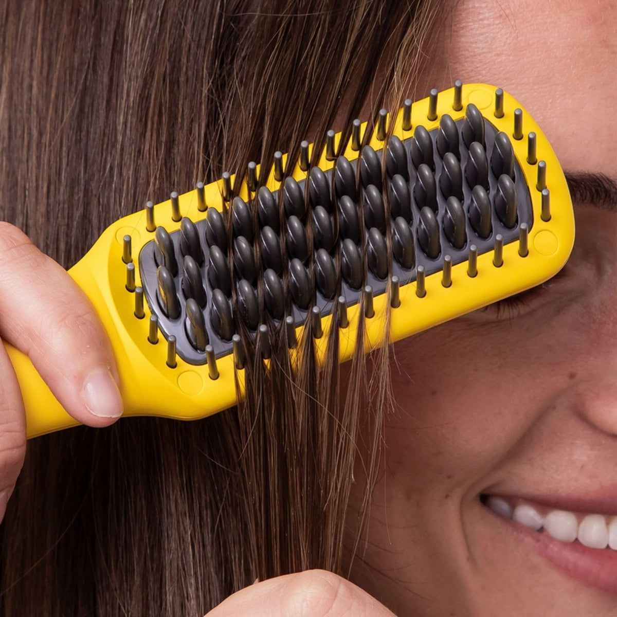 Black Drybar The Baby Brush Crush Mini Heated Straightening Brush