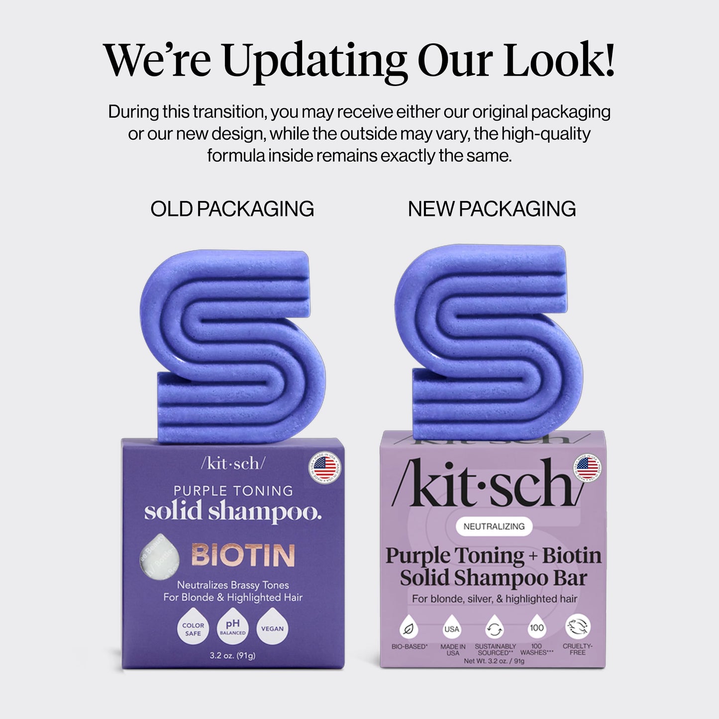 Lavender Kitsch Toning Purple Shampoo Bar For Blondes & Color Treated Hair - Shampoo For Women and Men - Biotin Shampoo for Strengthening & Neutralizing Brassy Tones - Vegan, Silicone & Sulfate Free - 3.2 oz