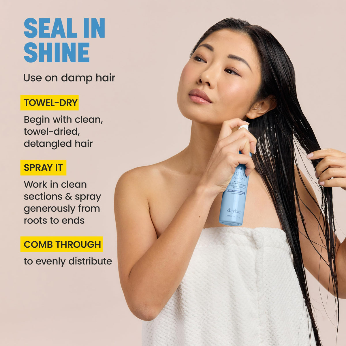 Light Gray Drybar Liquid Glass Miracle Smoothing Sealant for Fine-Medium Hair, 2 oz