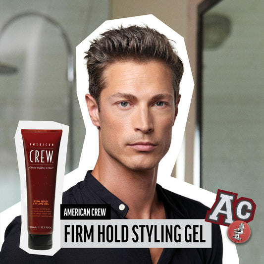 Slate Gray American Crew Men's Hair Styling Gel, Firm Hold, Non-Flaking, 33.8 Fl Oz, 33.8 fl oz