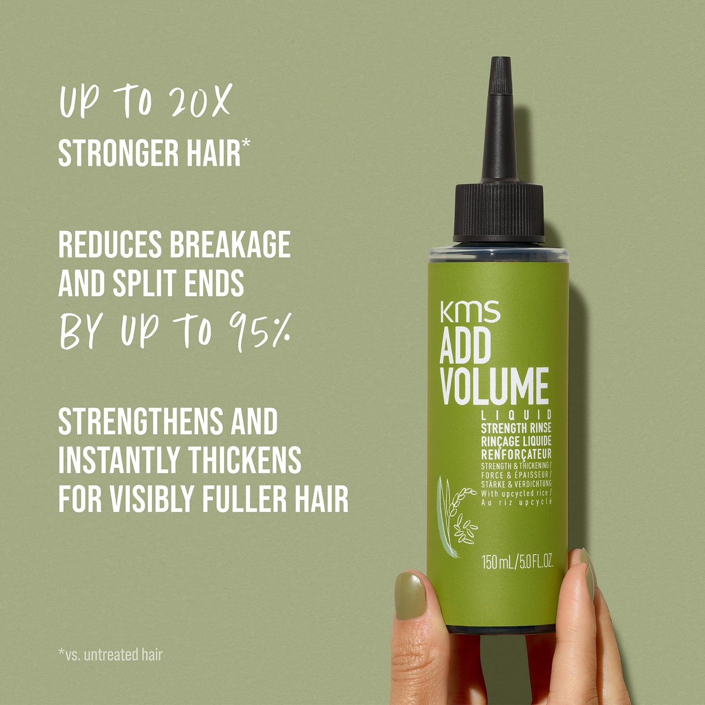 Dark Sea Green AddVolume Liquid Strength Rinse Treatment, Strength & Thickening for Fine to Medium, Thin Hair, 150ml
