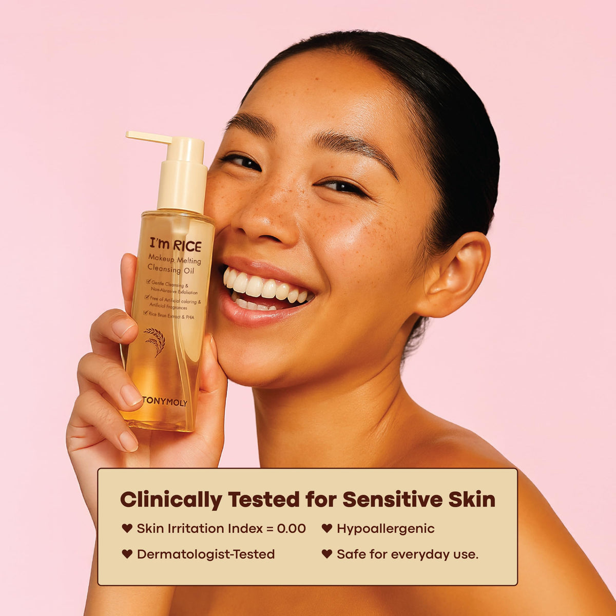 Misty Rose TONYMOLY I'm Rice Oil Cleanser - Korean PHA Makeup Remover, Non-Comedogenic