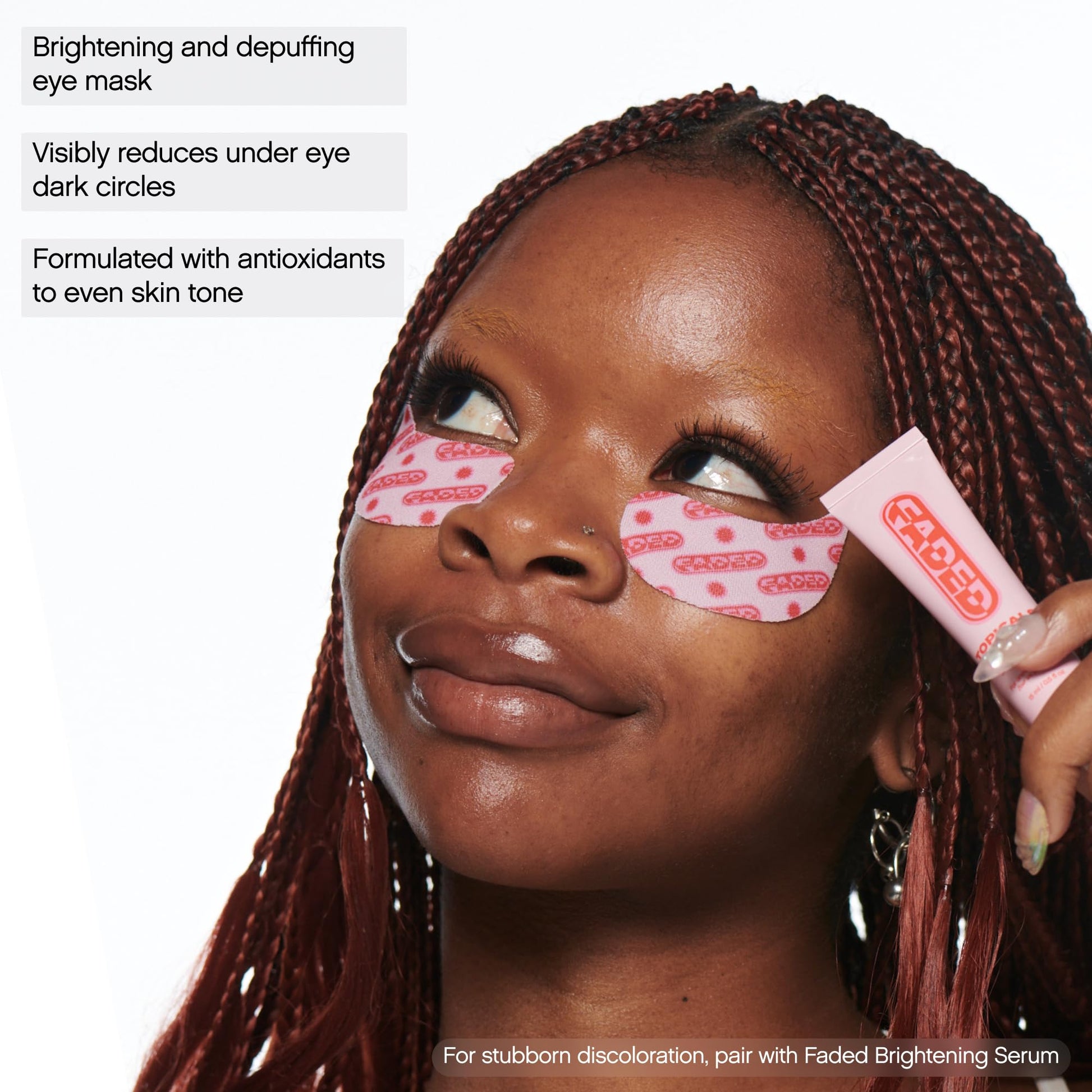 White Smoke Topicals Faded Brightening Under Eye Masks | Patches to Depuff, Hydrate, Brighten and Cool | Reduce Dark Circles and Fine Lines | Contains Kojic Acid, Caffeine and Niacinamide (Set of 6)