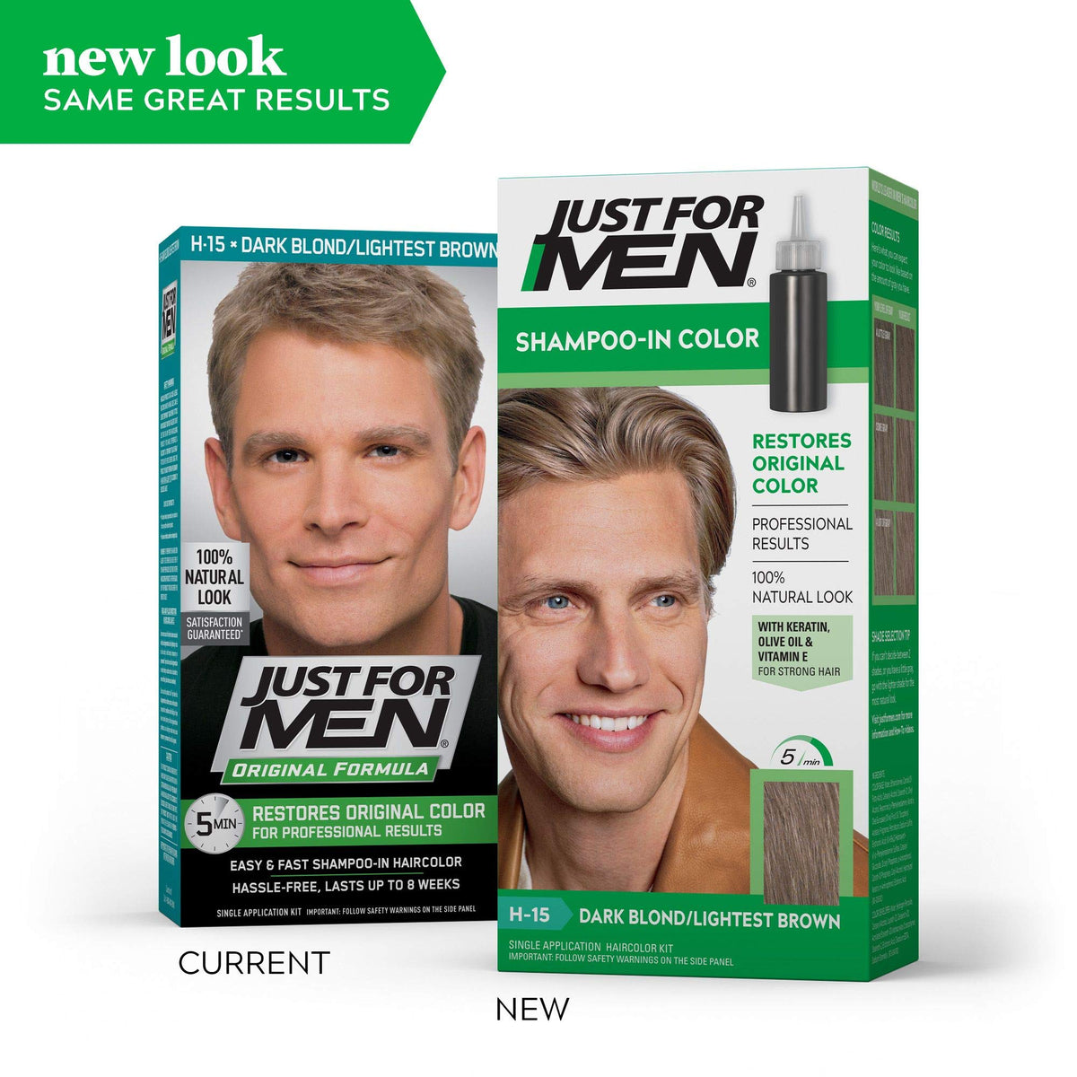 White Smoke JUST FOR MEN Hair Color H-15 Dark Blond 1 Each (Pack of 5)