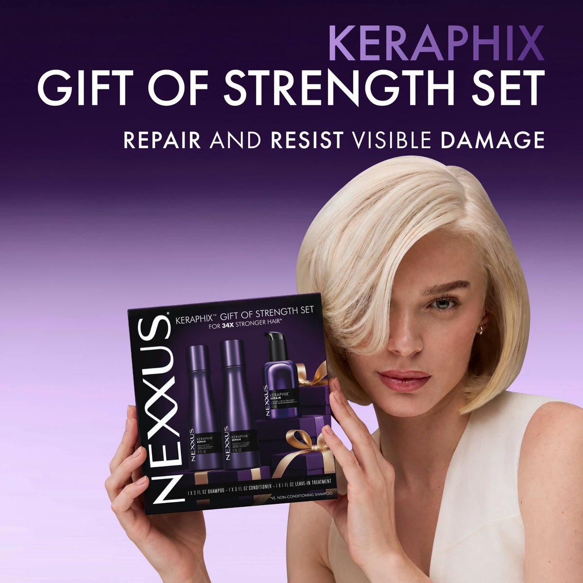 Lavender Nexxus Holiday Gift Set Keraphix 3 ct
