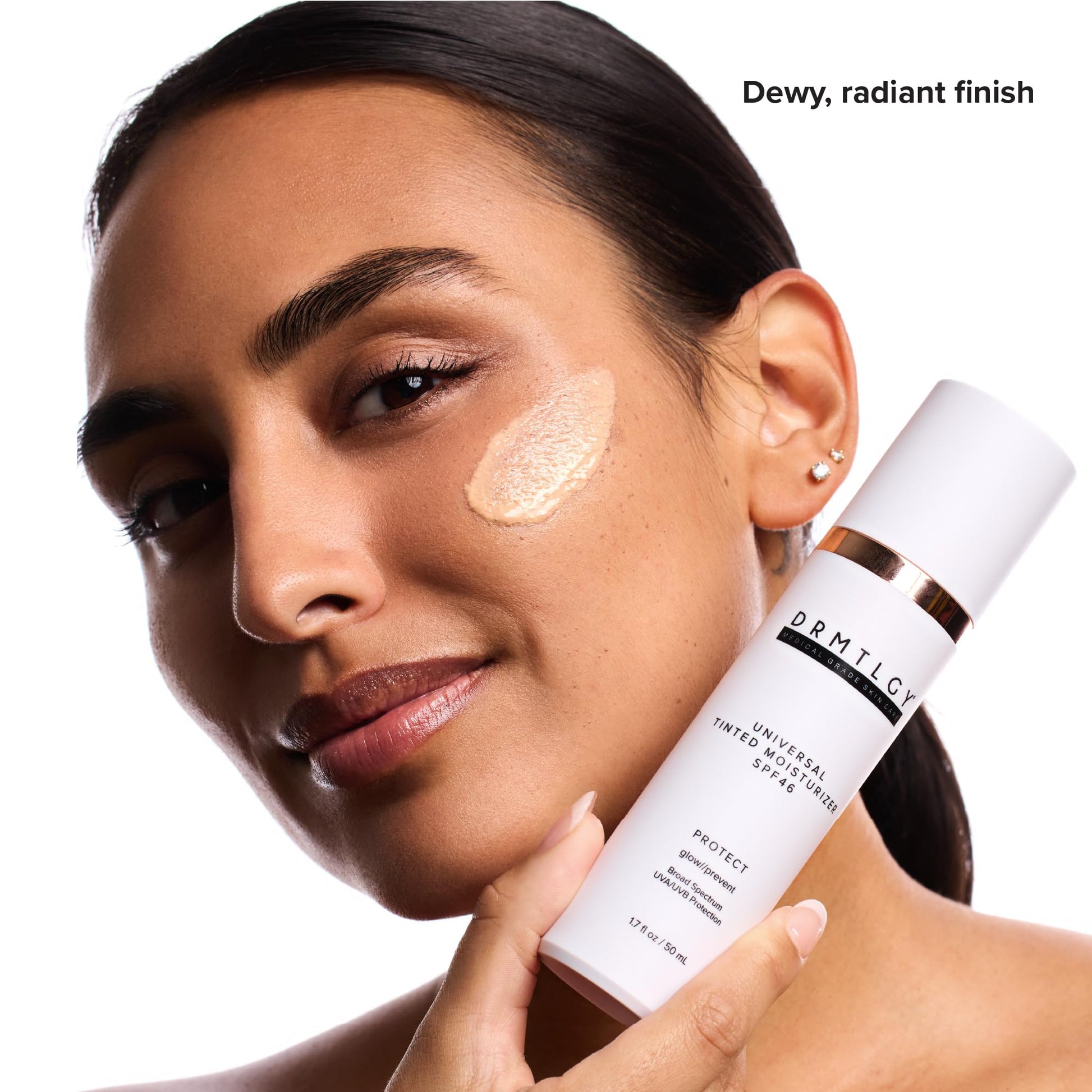 White Smoke DRMTLGY Universal Tinted Moisturizer SPF 46 – Hydrating Dewy Tinted Sunscreen for Face with Zinc Oxide & Octinoxate – Niacinamide & Hyaluronic Acid – Broad Spectrum Lightweight Daily SPF, 1.7 oz