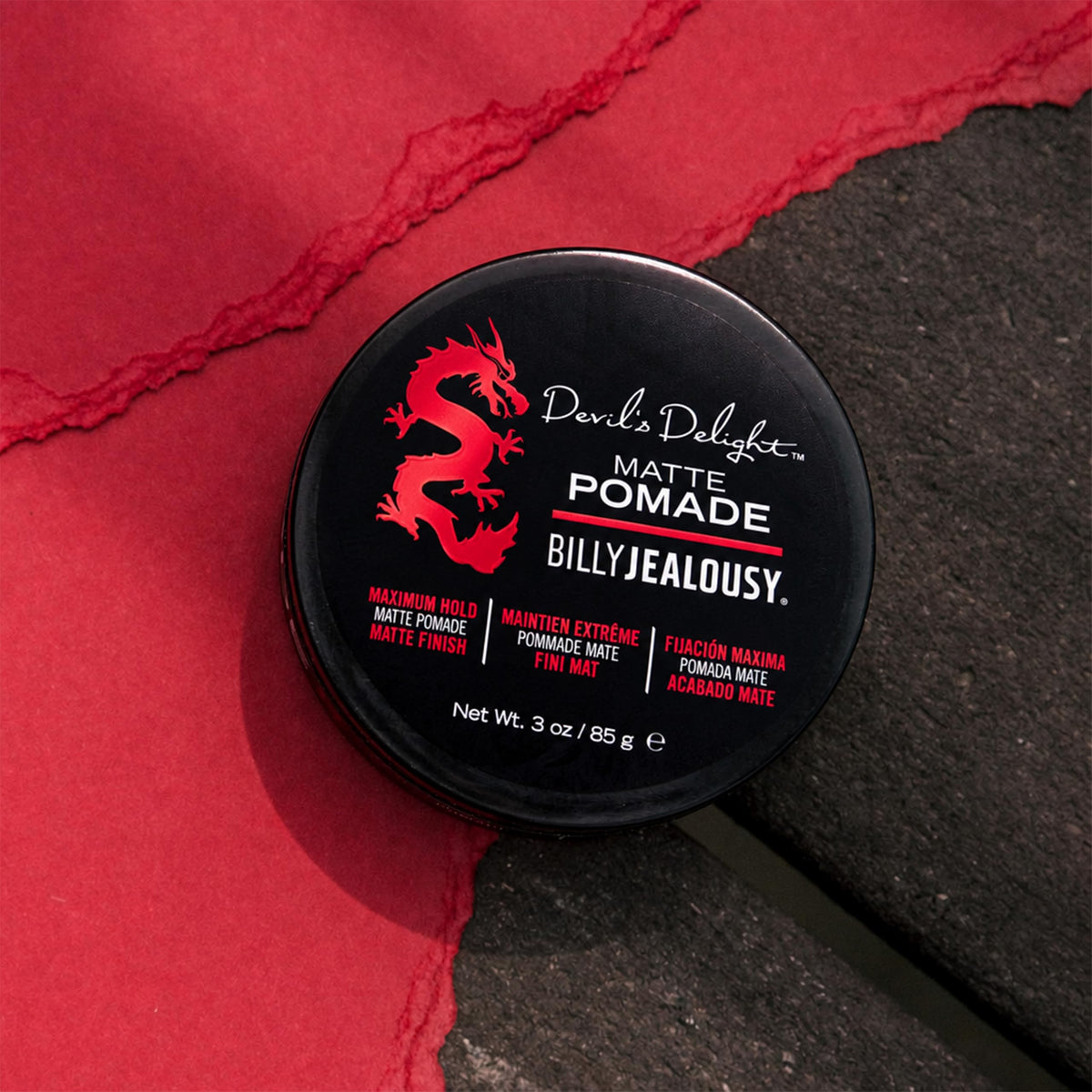 Dark Slate Gray Billy Jealousy Devil's Delight Matte Pomade for Men Adds Volume and Definition, Strong Hold Water-Based Formula with Black Pepper Sandalwood Scent, 3 Oz.